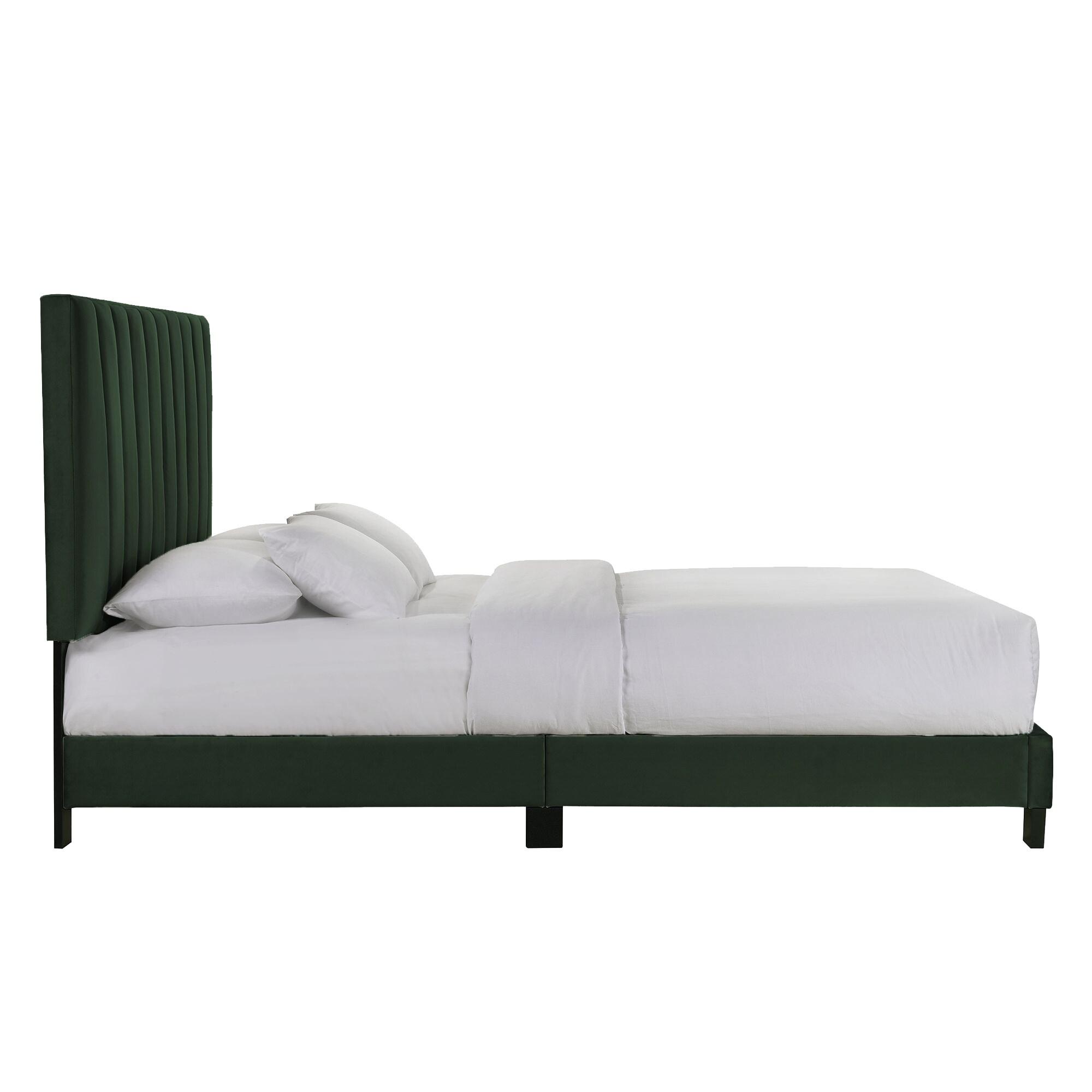 Queen Colbie Upholstered Platform Bed with Nightstands Emerald - Picket House Furnishings