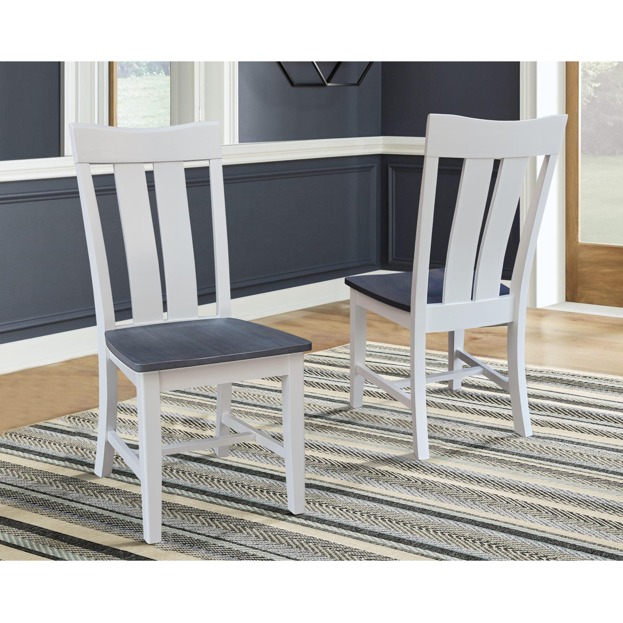 International Concepts Ava Solid Wood Dining Side Chair in White (Set of 2)