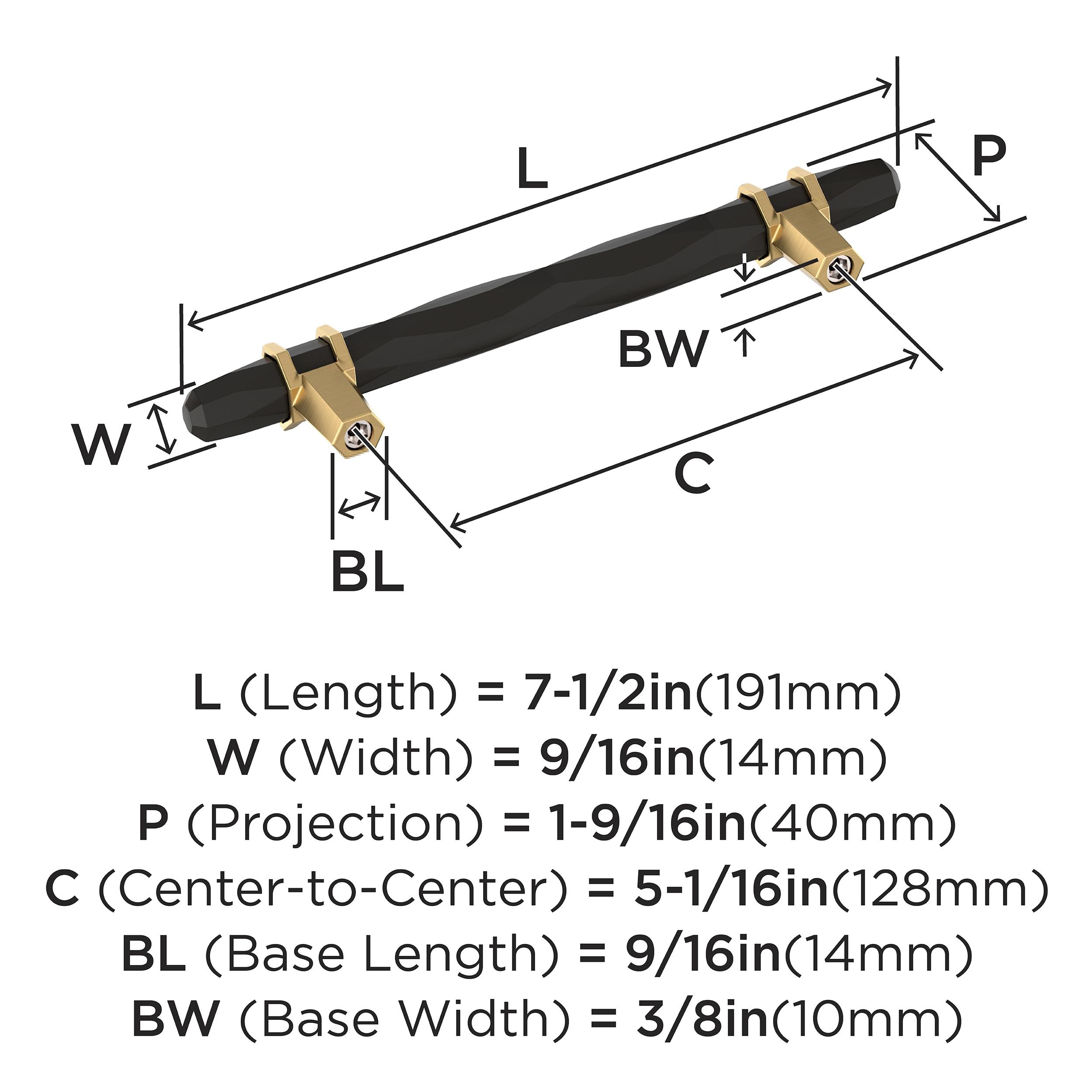 Amerock London 5-1/16 inch (128mm) Center-to-Center Black Bronze/Champagne Bronze Cabinet Pull