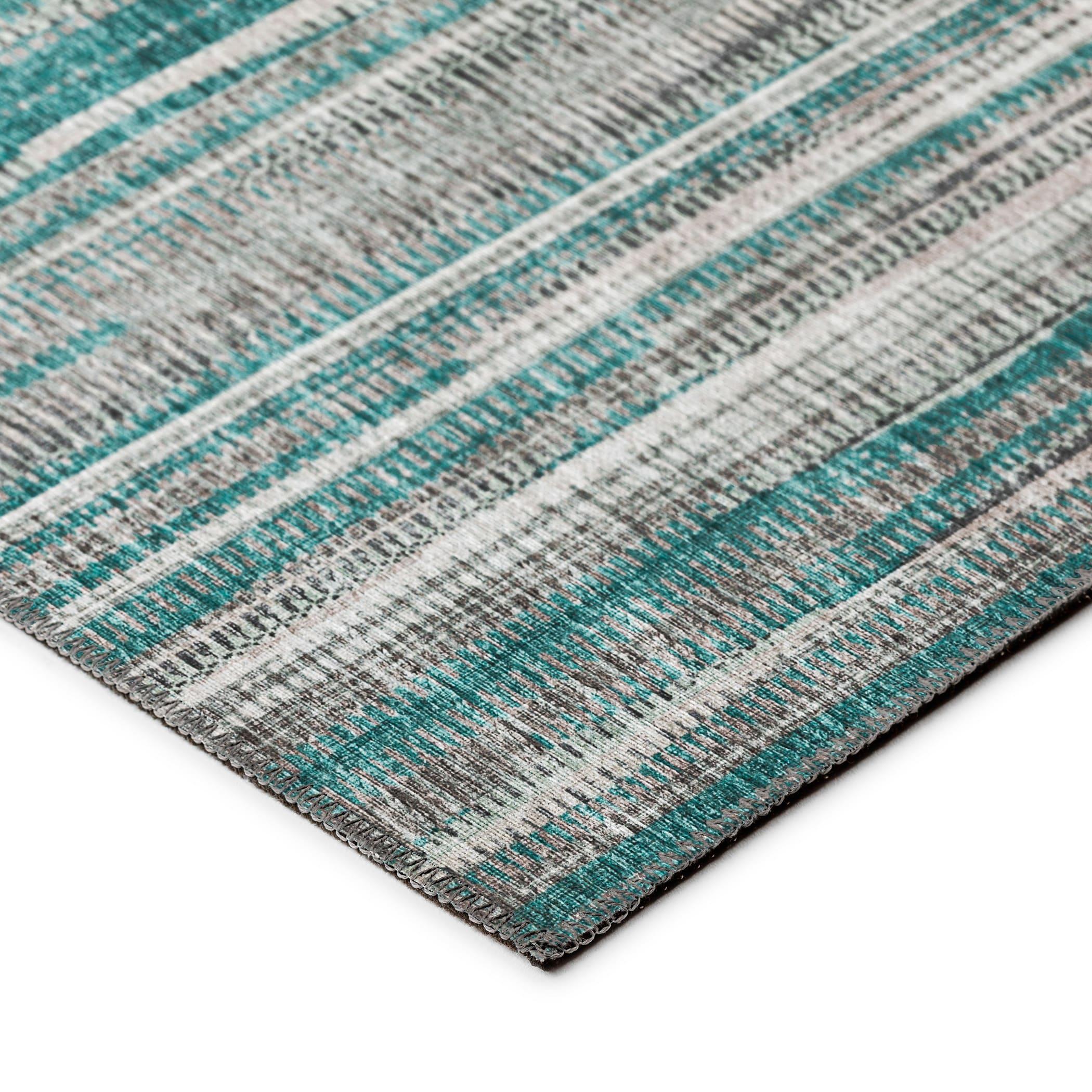 Addison Rugs Waverly Peacock Contemporary Striped 8' x 8' Round Rug Peacock AWA31