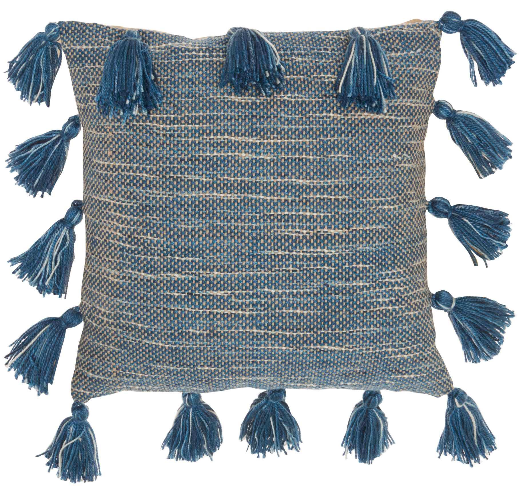 Mina Victory 18" Polyester Blend Throw Pillow With Tassels