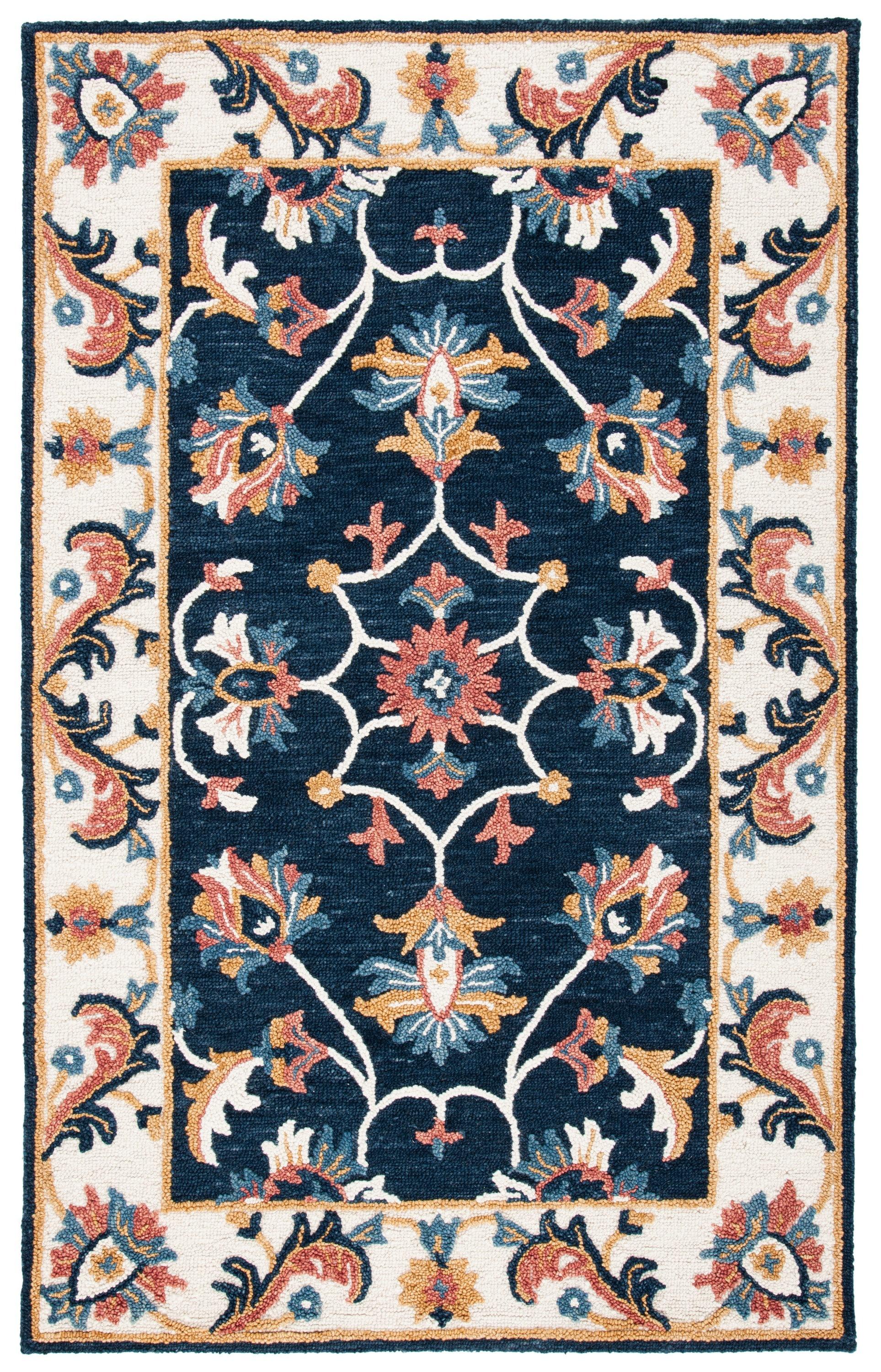 Blossom BLM176 Hand Tufted Area Rug - Blue/Ivory - 3'x5' - Safavieh.