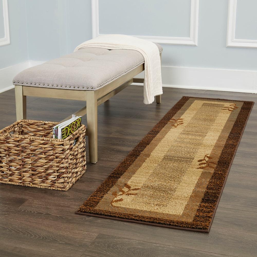 Home Dynamix Royalty Clover Contemporary Geometric Border Runner Area Rug, Brown/Blue, 1'9"x7'2"