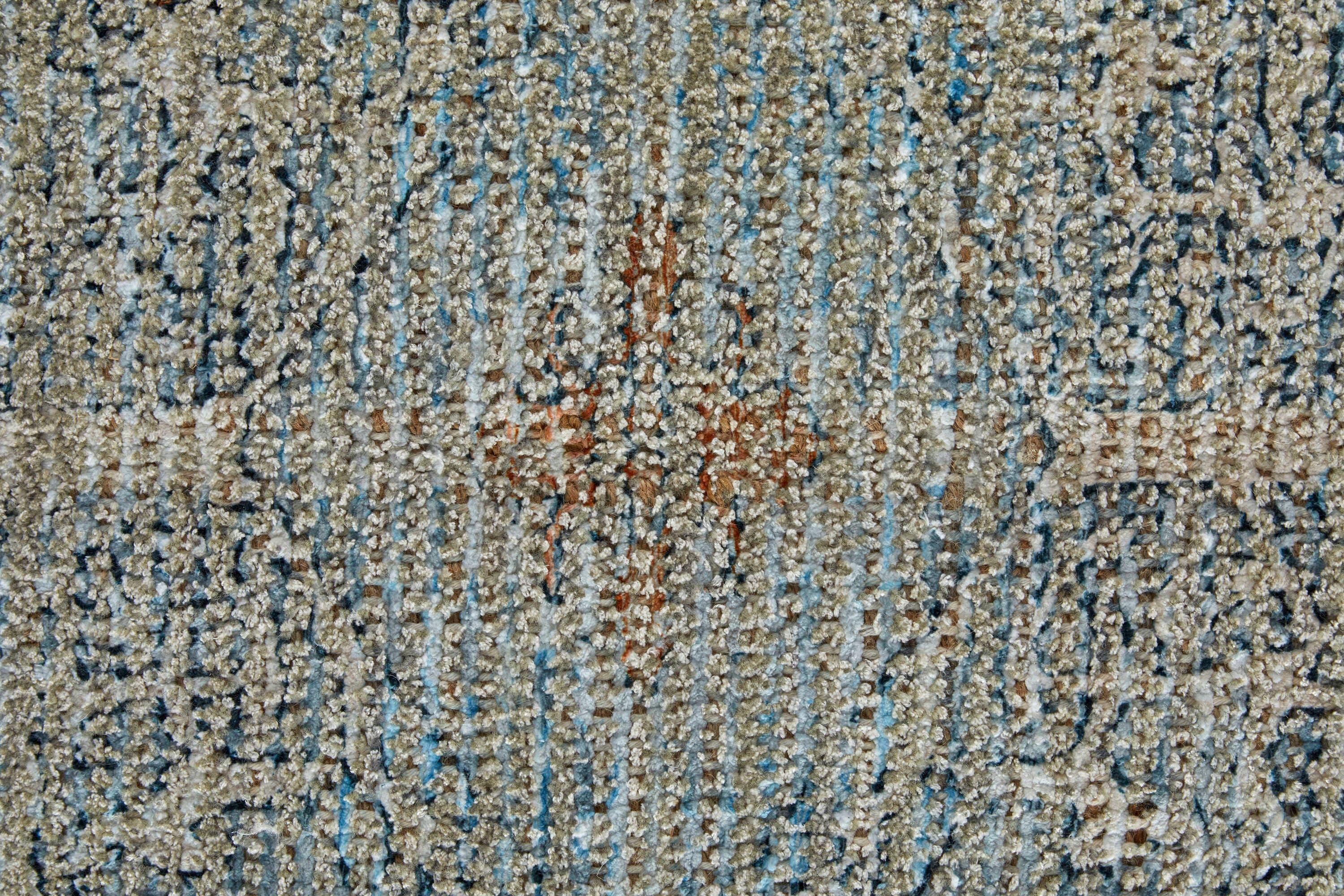 Feizy Caldwell Transitional Oriental, Blue/Gray/Taupe, 2' x 3' Accent Rug Handmade Sheen Vintage Distressed Design Carpet for Living Dining Bed Room