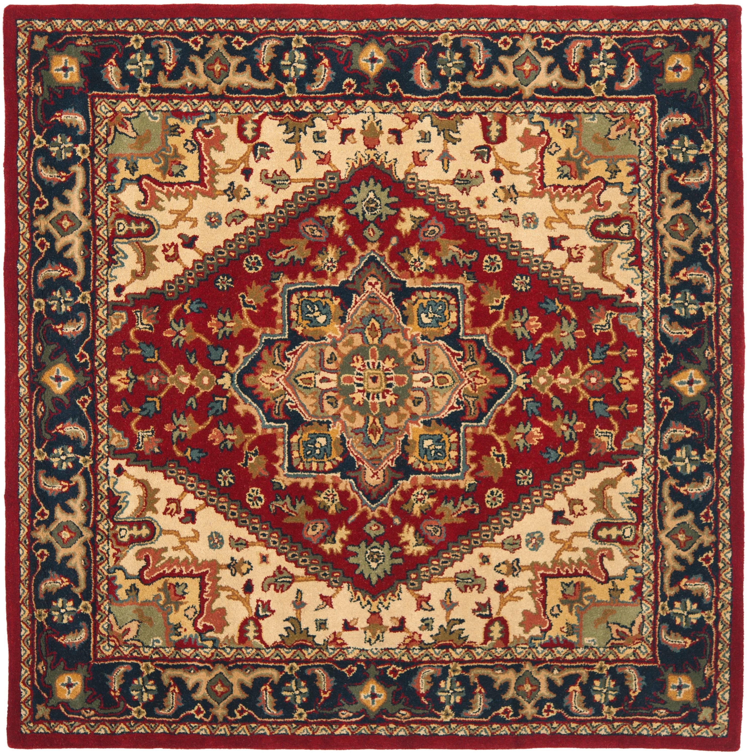 Heritage HG625 Handmade Area Rug - 6'x6' - Red - Safavieh