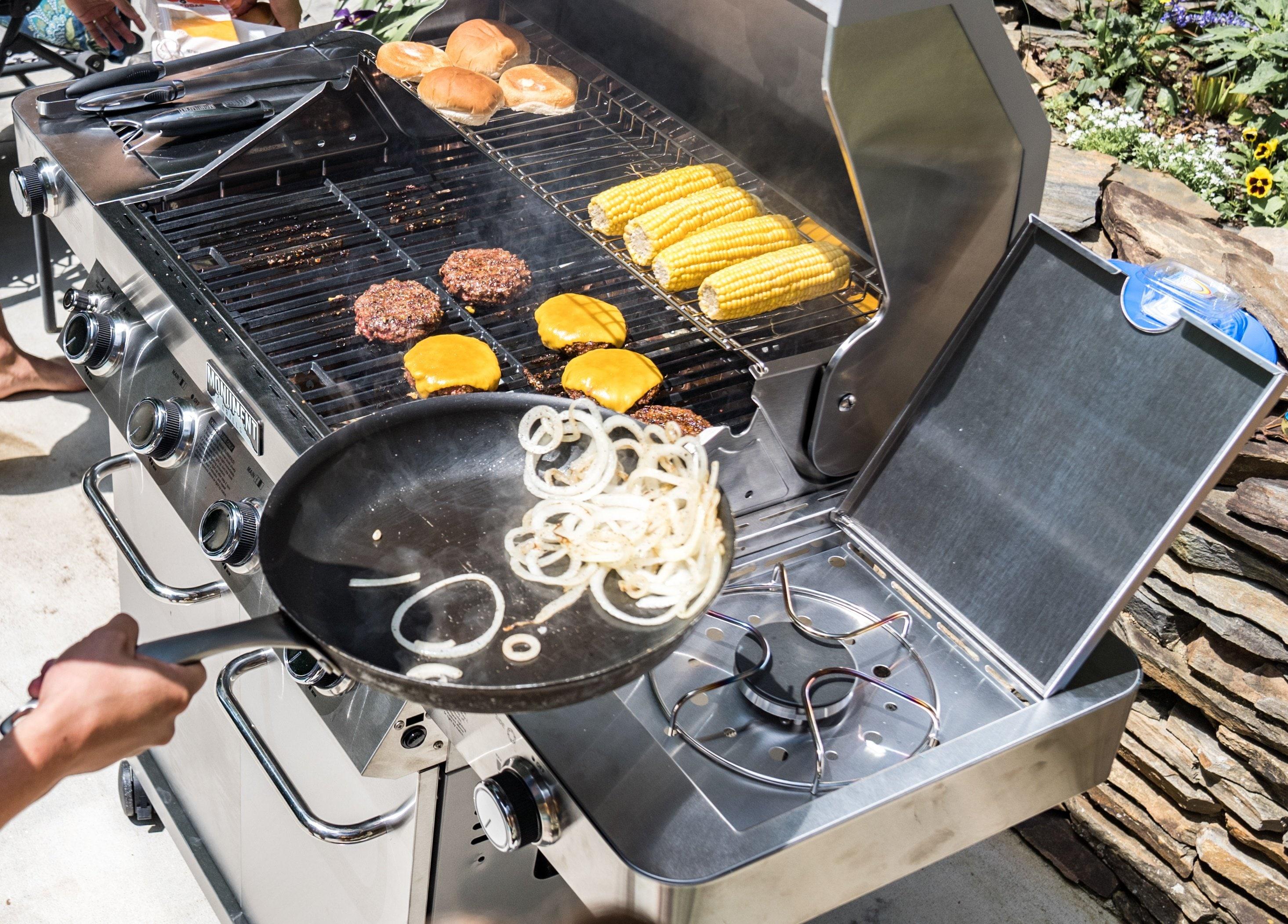 Monument Grills 24367 4-Burner Full Stainless Propane Gas Grill with 2 Side Burners