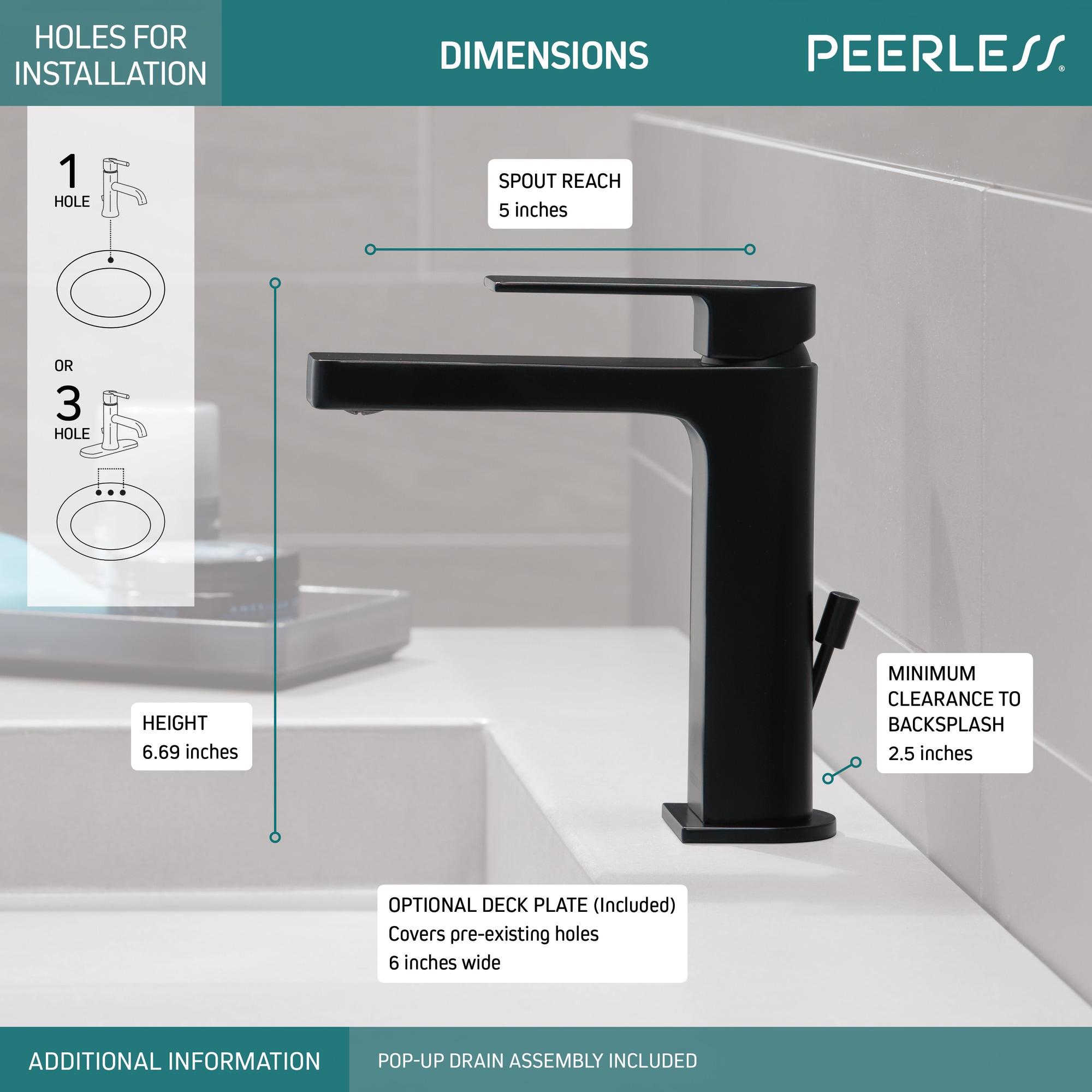 Peerless P1519lf-M Xander 1 GPM Single Hole Bathroom Faucet - Black