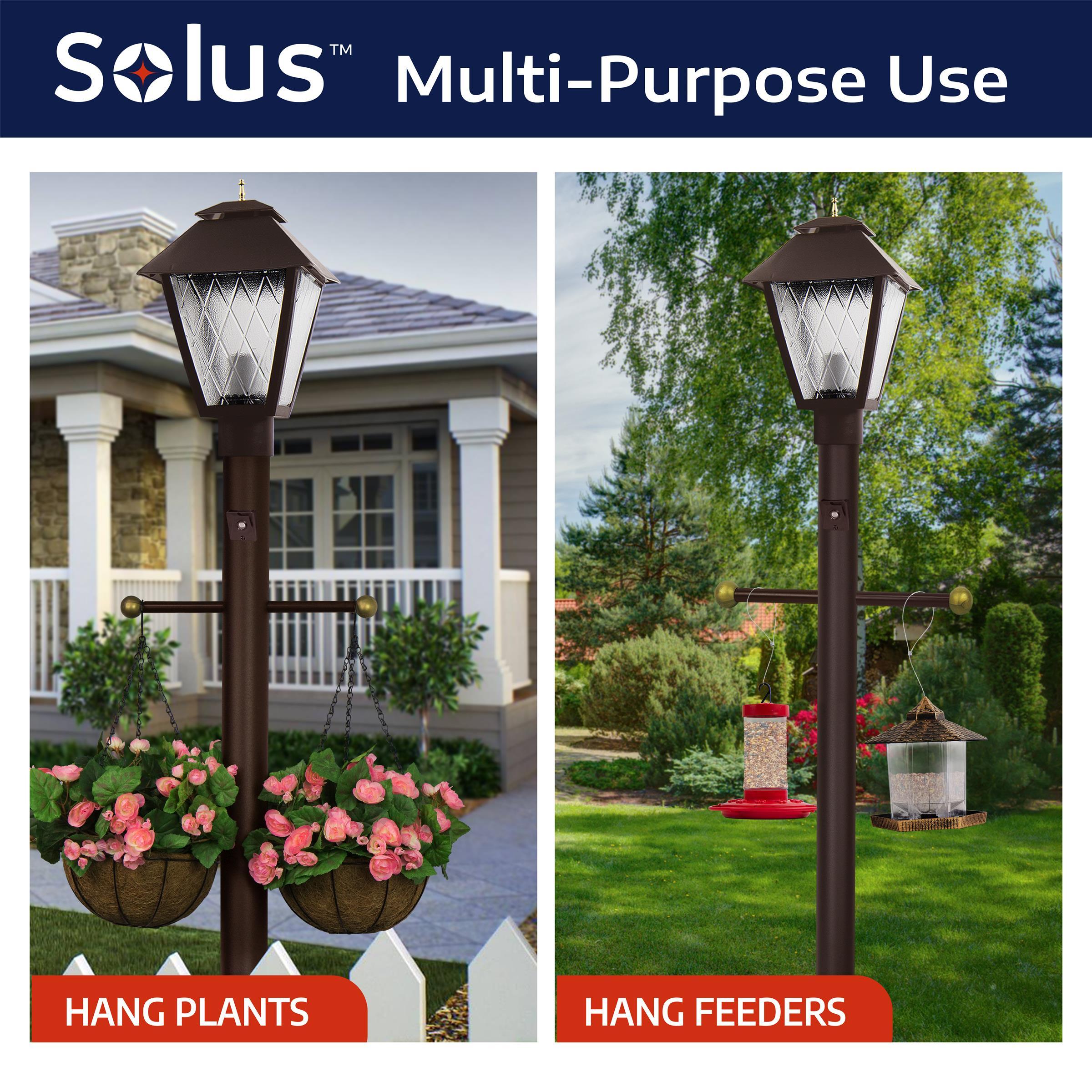 Solus Solus 7, 8, or 10 ft.  Hardwired Direct Burial Lamp Post with Cross Arm and Dusk-to-Dawn Photocell Sensor