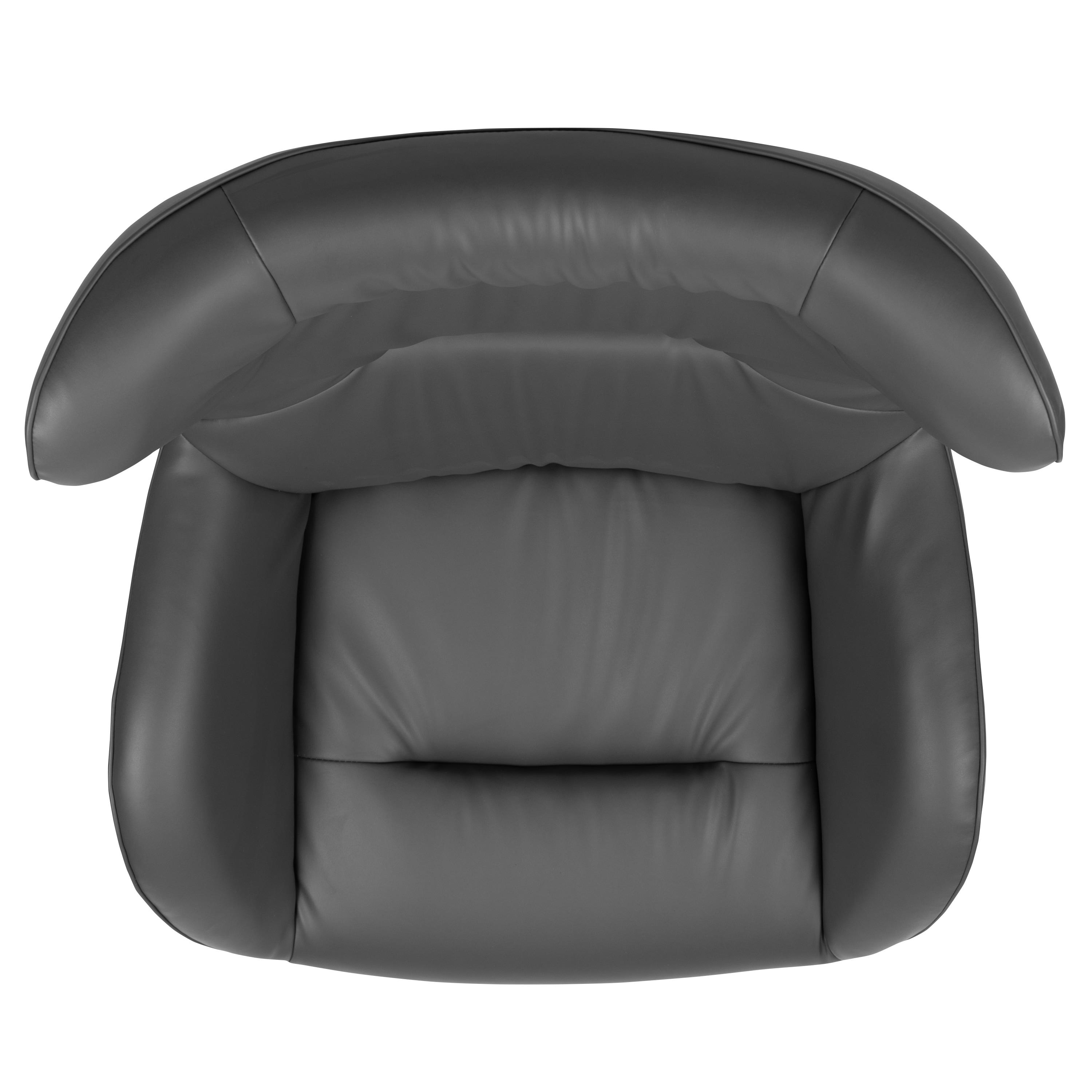Flash Furniture Gray LeatherSoft Swivel Wing Chair
