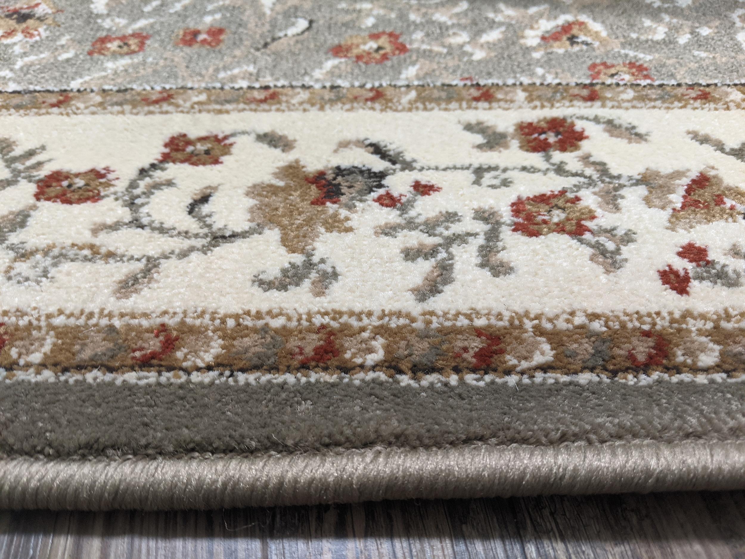 Radici Usa Como Area Rug 1593 Sage Italian Bordered 5' 5" x 7' 7" Rectangle