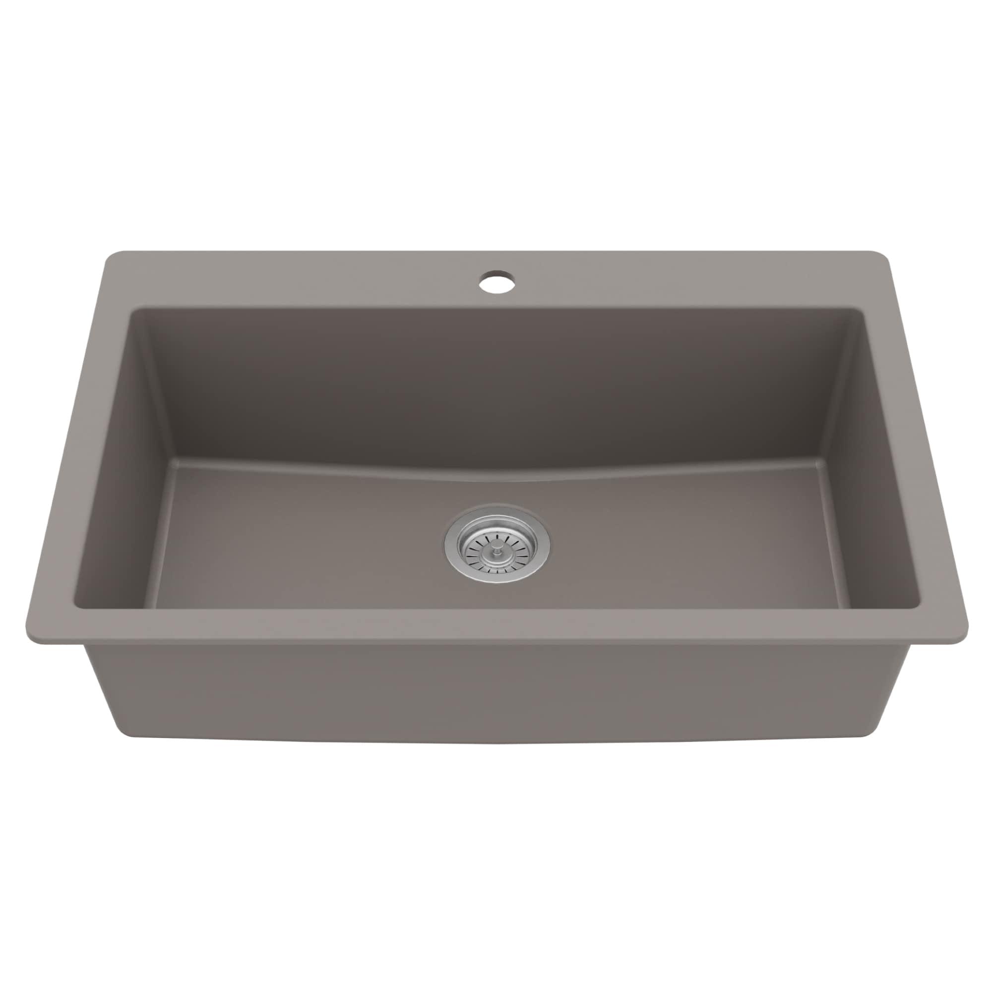 Karran Quartz 33'' X 22'' Large Single Bowl Drop-in Kitchen Sink