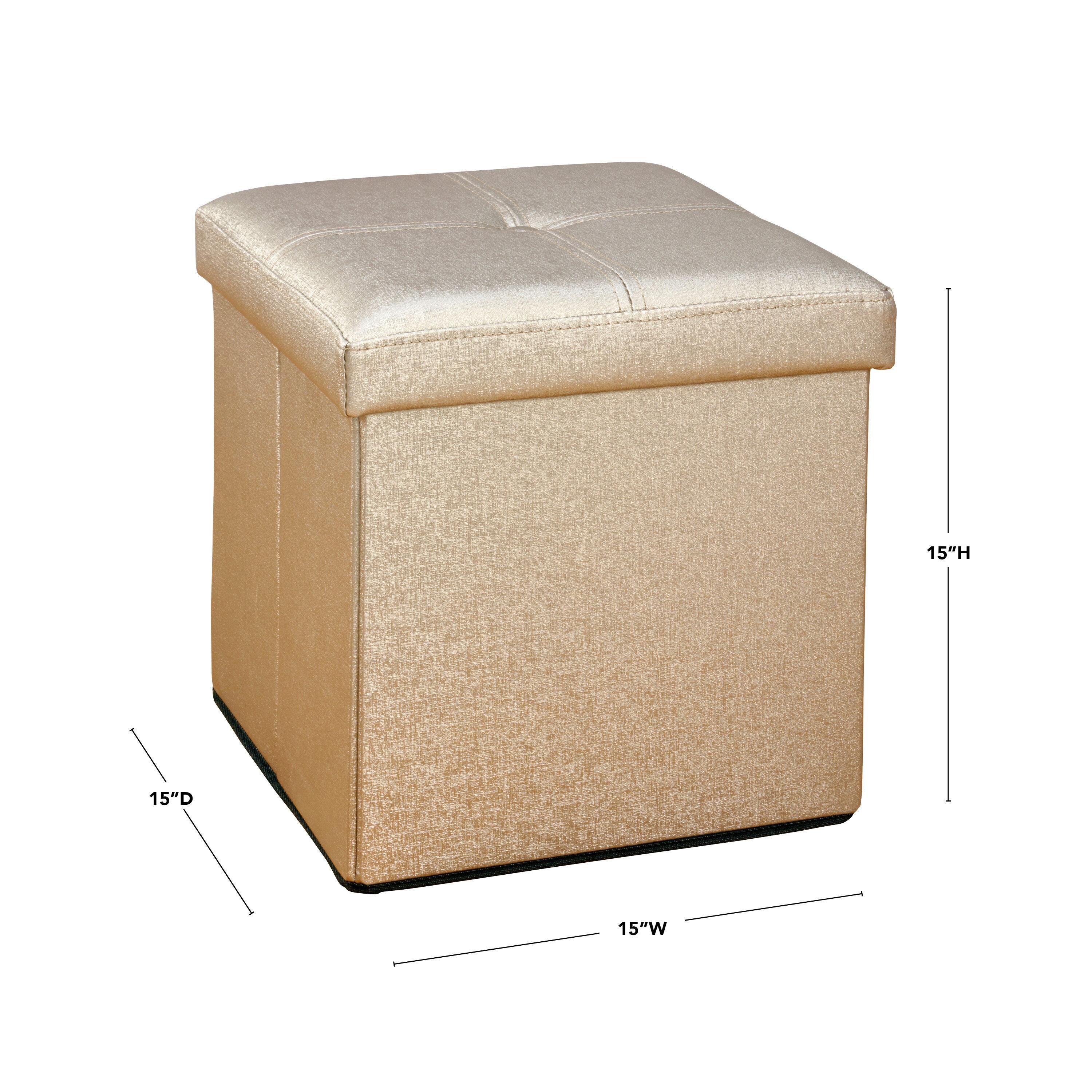 Simplify Luxora Faux Leather Ottoman