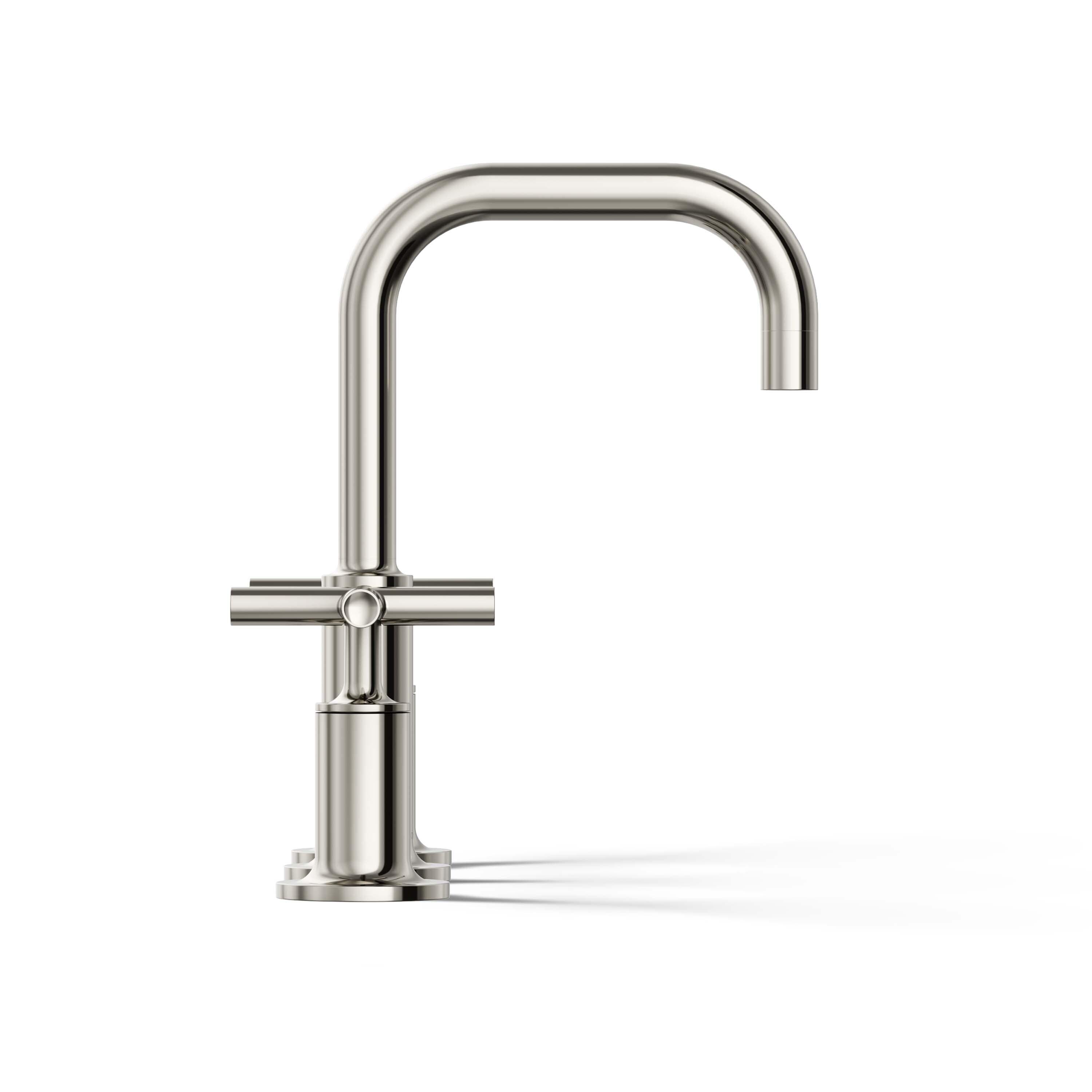 Kohler Purist® Widespread Bathroom Faucet with Pop-Up Drain Assembly, 3-Hole High Arc Cross Handle Bathroom Sink Faucet, 1.2 gpm