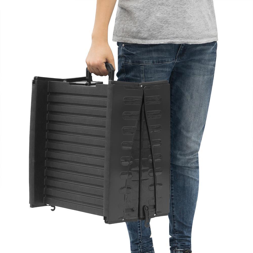 Pet Adobe Tri-Fold Portable Dog Ramp With Safe, Nonslip Traction Surface and Raised Sides for Cars, SUVs, Trucks, and Home - Black