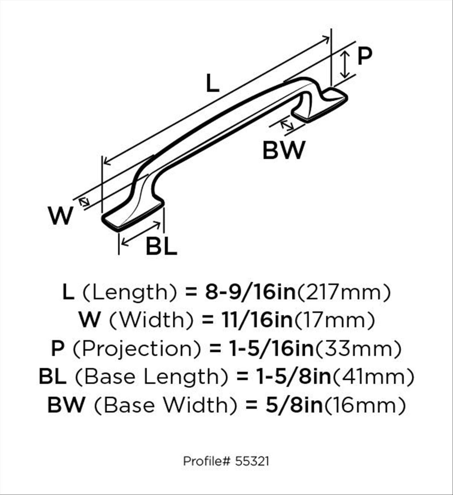 Amerock Highland Ridge 6-5/16 inch (160mm) Center-to-Center Golden Champagne Cabinet Pull