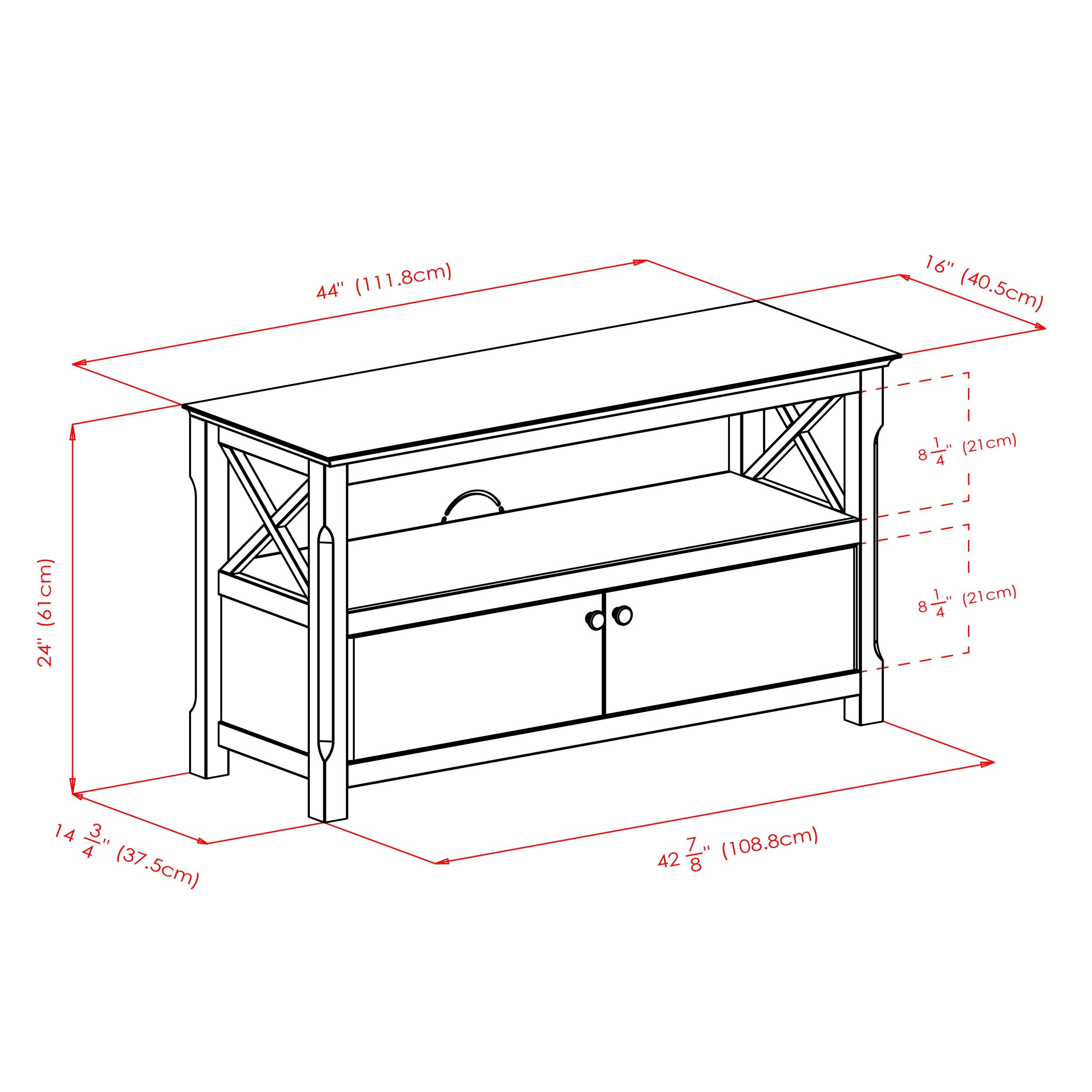 Xola TV Stand for TVs up to 40" Dark Brown - Winsome: Beveled Edges, Chrome-Finish Pulls, Media Shelf