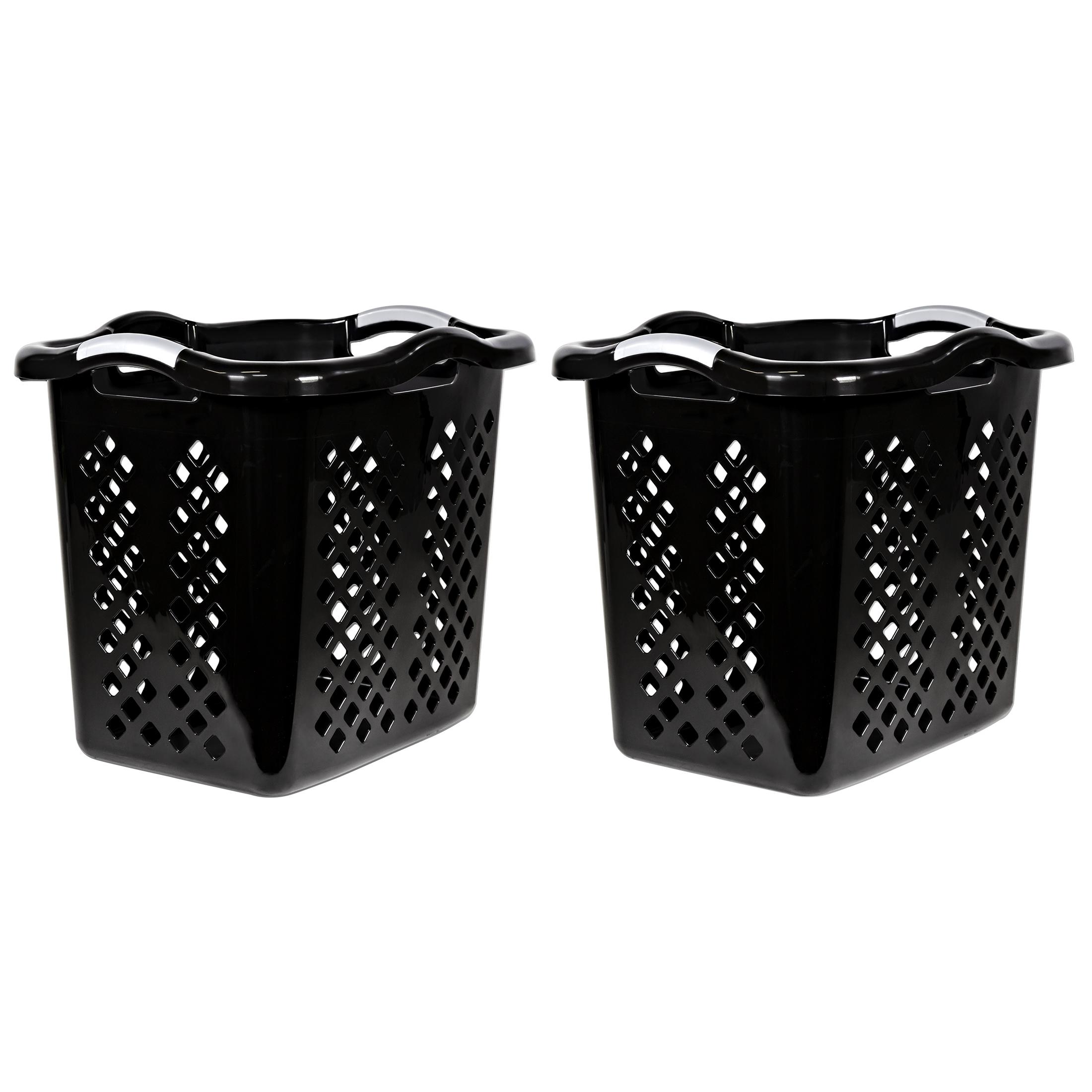 Home Logic Plastic Laundry Hamper with Handles (Set of 2)