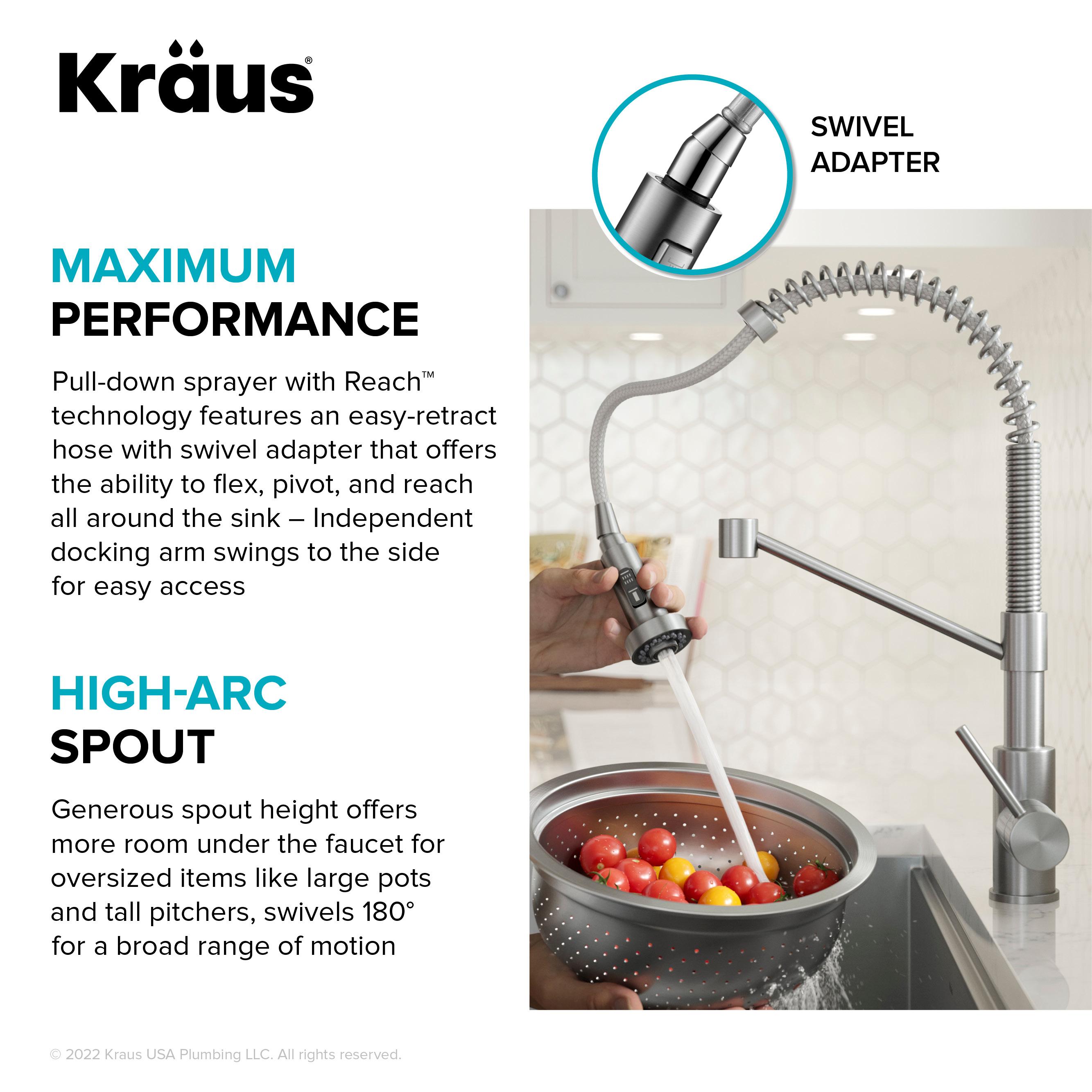 Kraus Bolden Touchless Sensor Commercial Style 2-Function Single Handle Pull-Down Kitchen Faucet