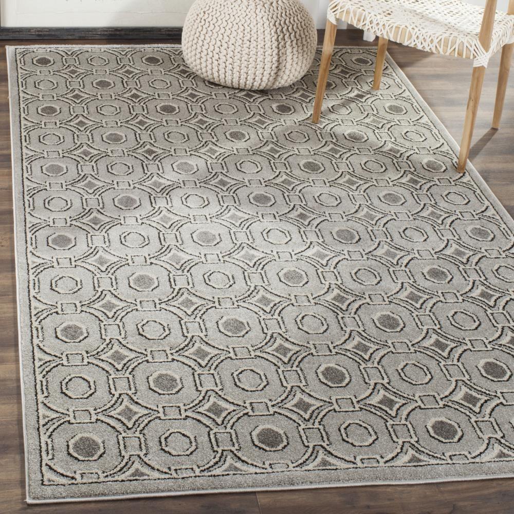 Amherst AMT431 Power Loomed Indoor Area Rug - Light Grey/Ivory - 4'x6' - Safavieh