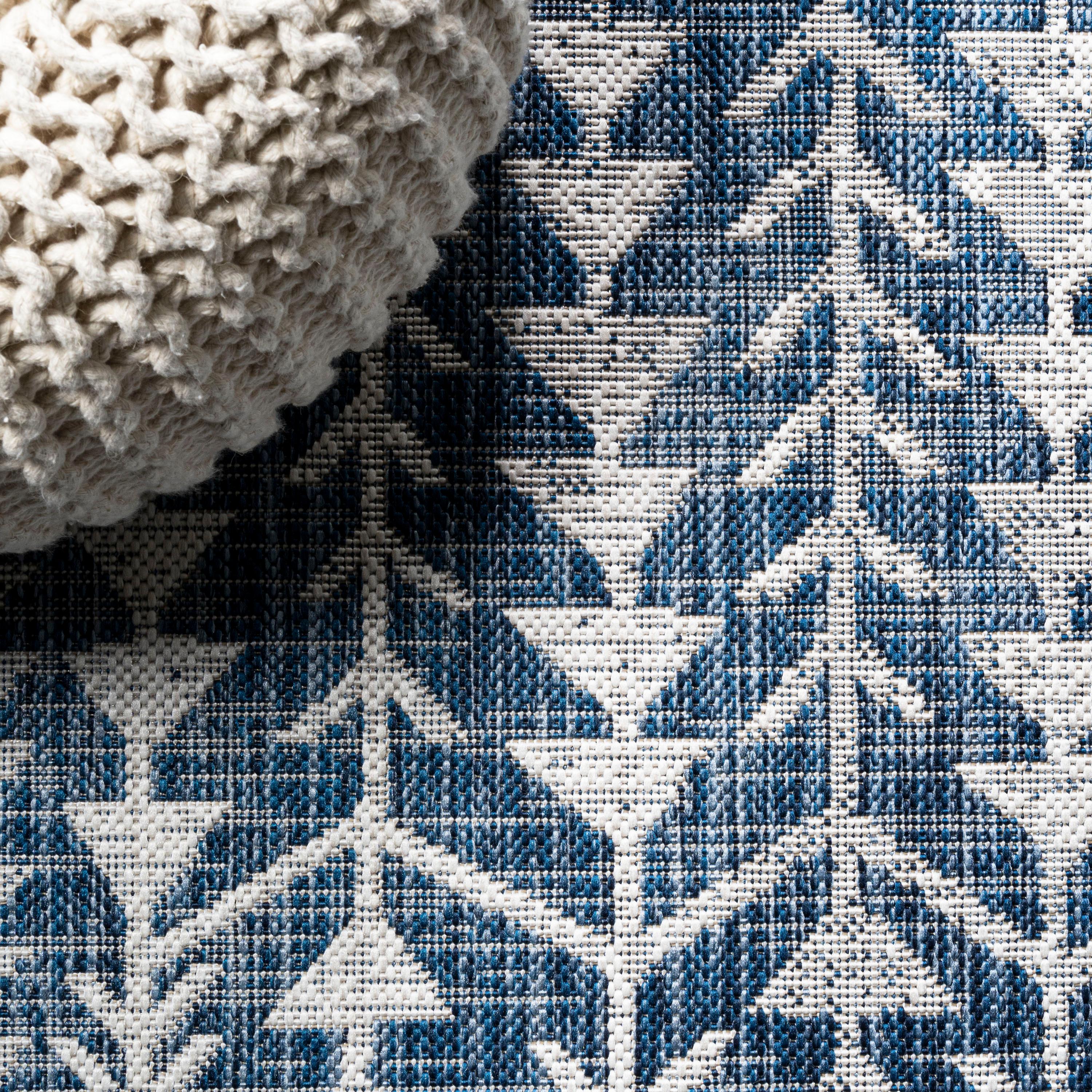 3'x5' Tokay Bohemian Geometric Indoor/Outdoor Area Rug, Blue/Ivory - JONATHAN Y