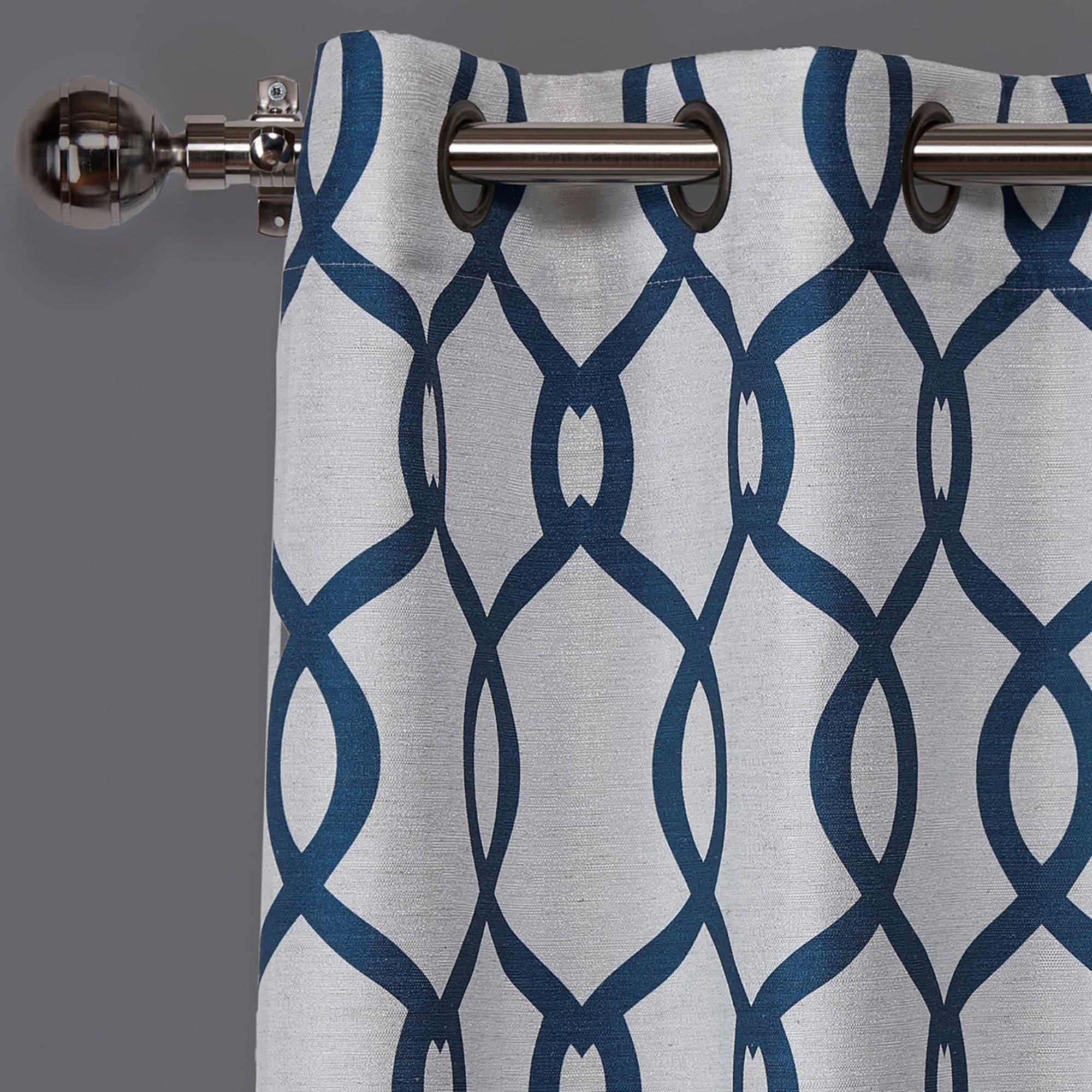 EXCLUSIVE HOME Kochi Light Filtering Linen Blend Grommet Top Curtain Panel Pair, 54"x84", Teal