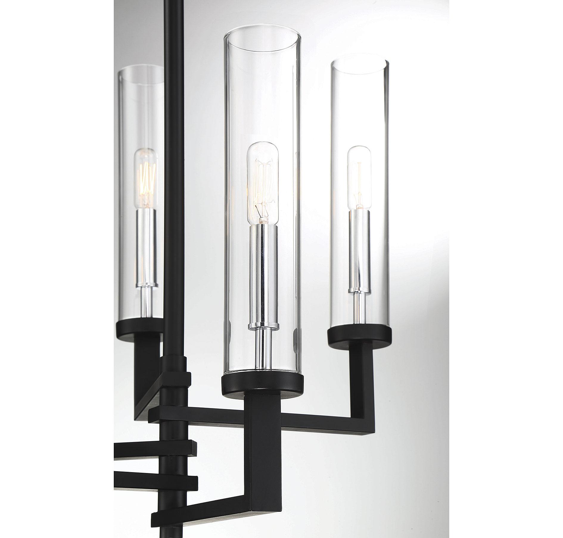 Savoy House Folsom 5 - Light Chandelier in  Matte Black/Polished Chrome