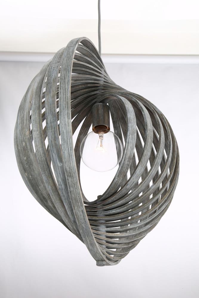 Brown Wood Globe Pendant Light with Natural Wood Shade