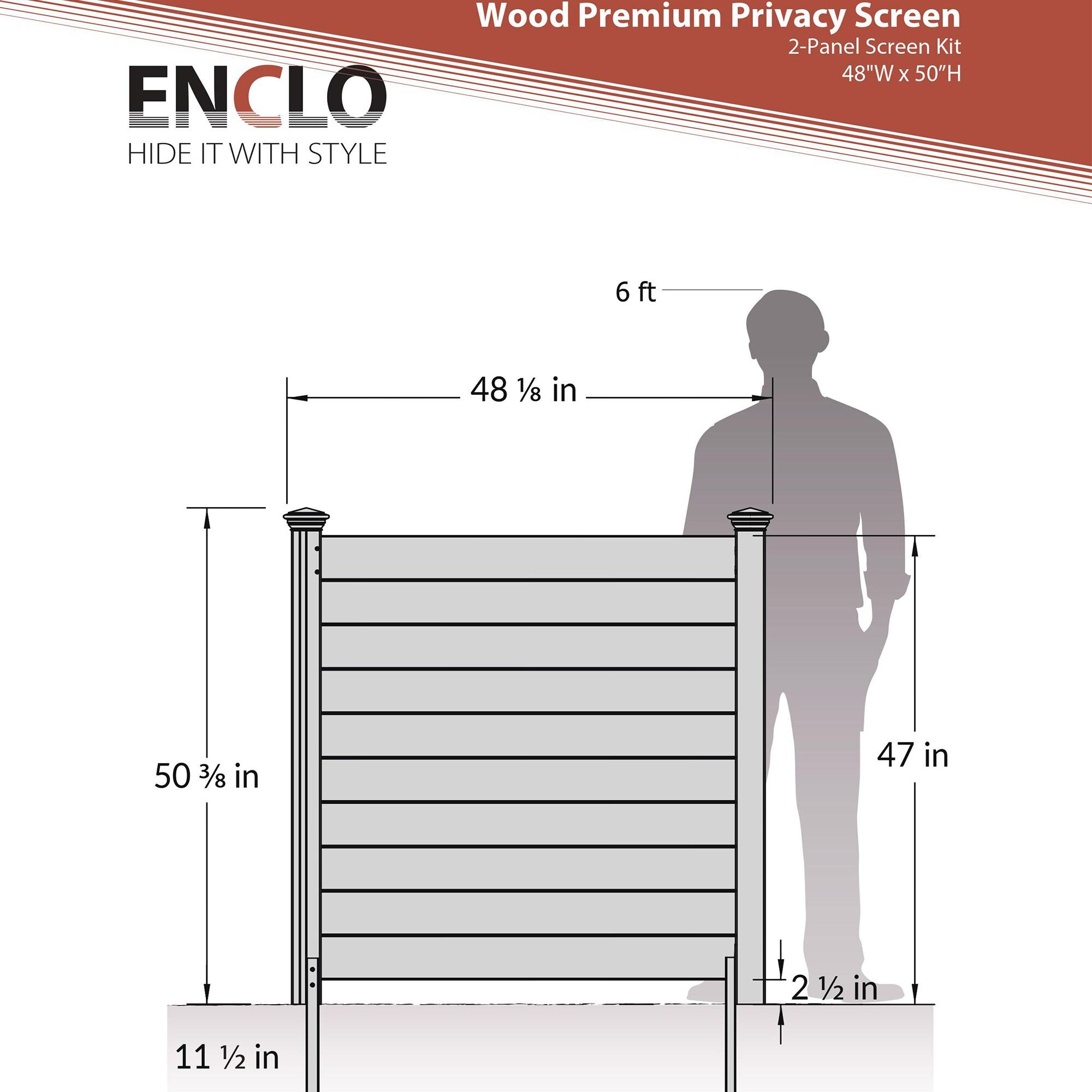 4ft H x 4ft W (2 Panels) No Dig Enclo Premium Wood Privacy Screen, Ideal Outdoor Privacy Wall, Pool Equipment Enclosure, Cedar Privacy Fence, Trash Can Enclosures, Air Conditioner Fence, EC18029