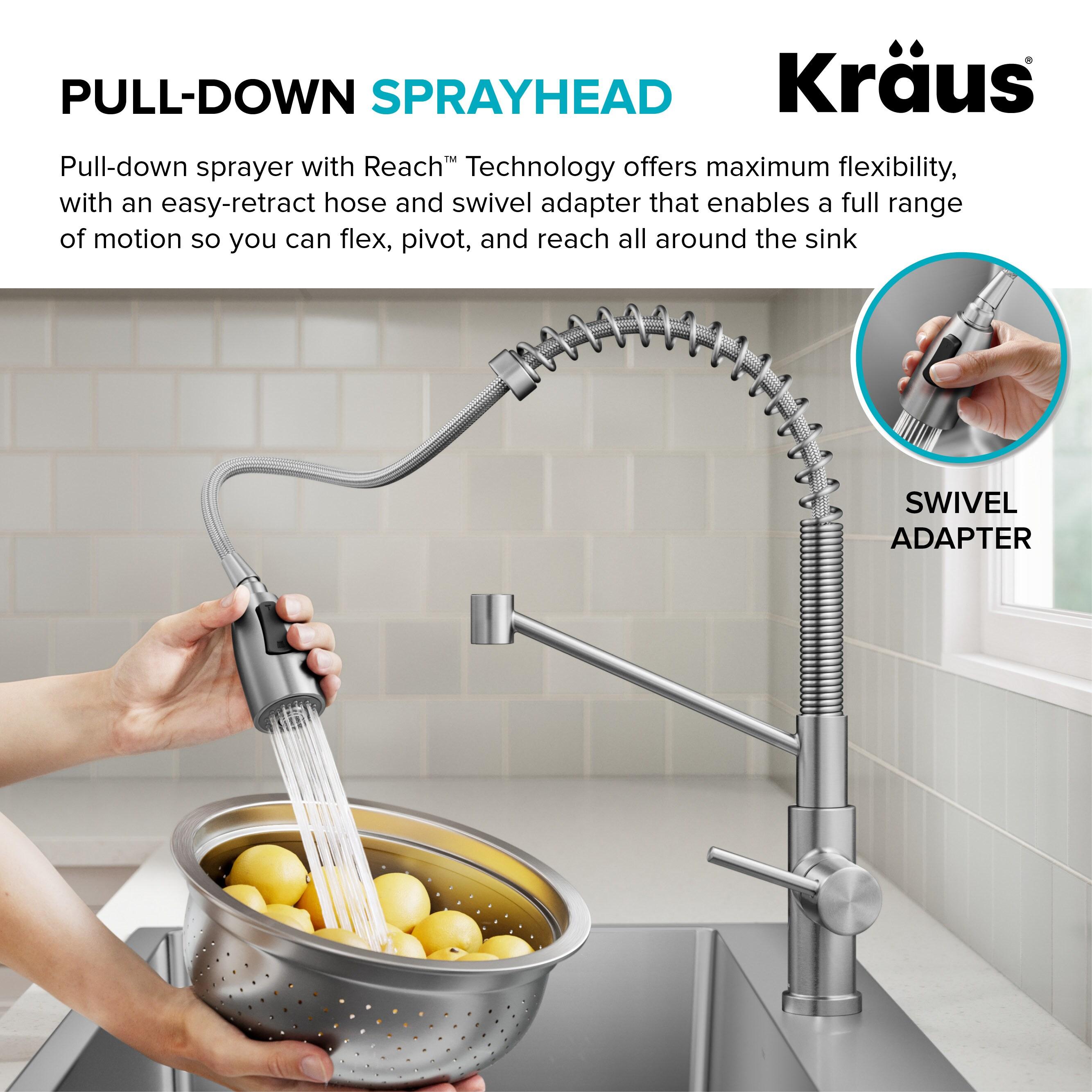 KRAUS Bolden Commercial Style 2-Function Single Handle Pull Down Kitchen Faucet