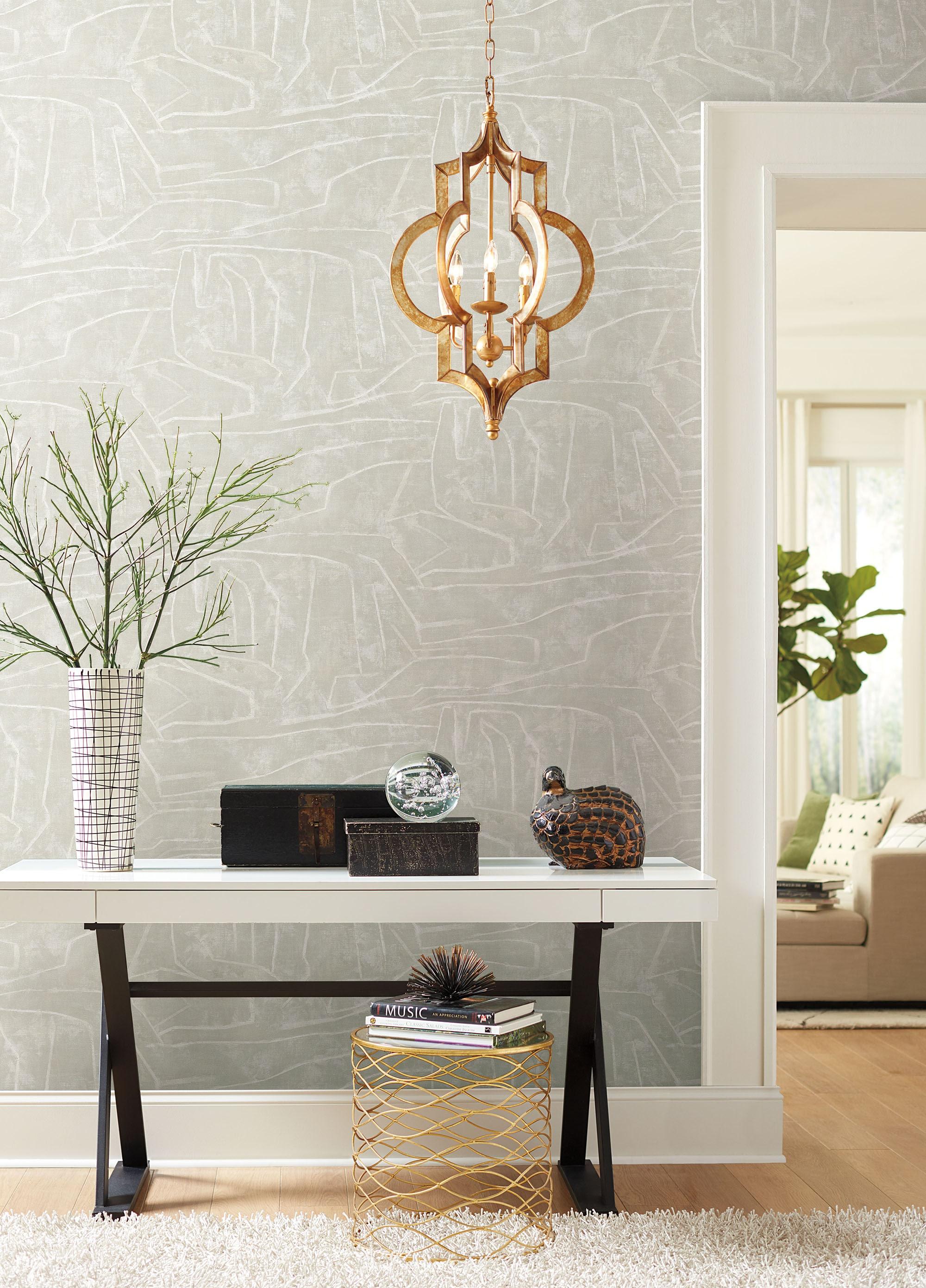 Beige Abstract Vinyl Peel and Stick Wallpaper Roll