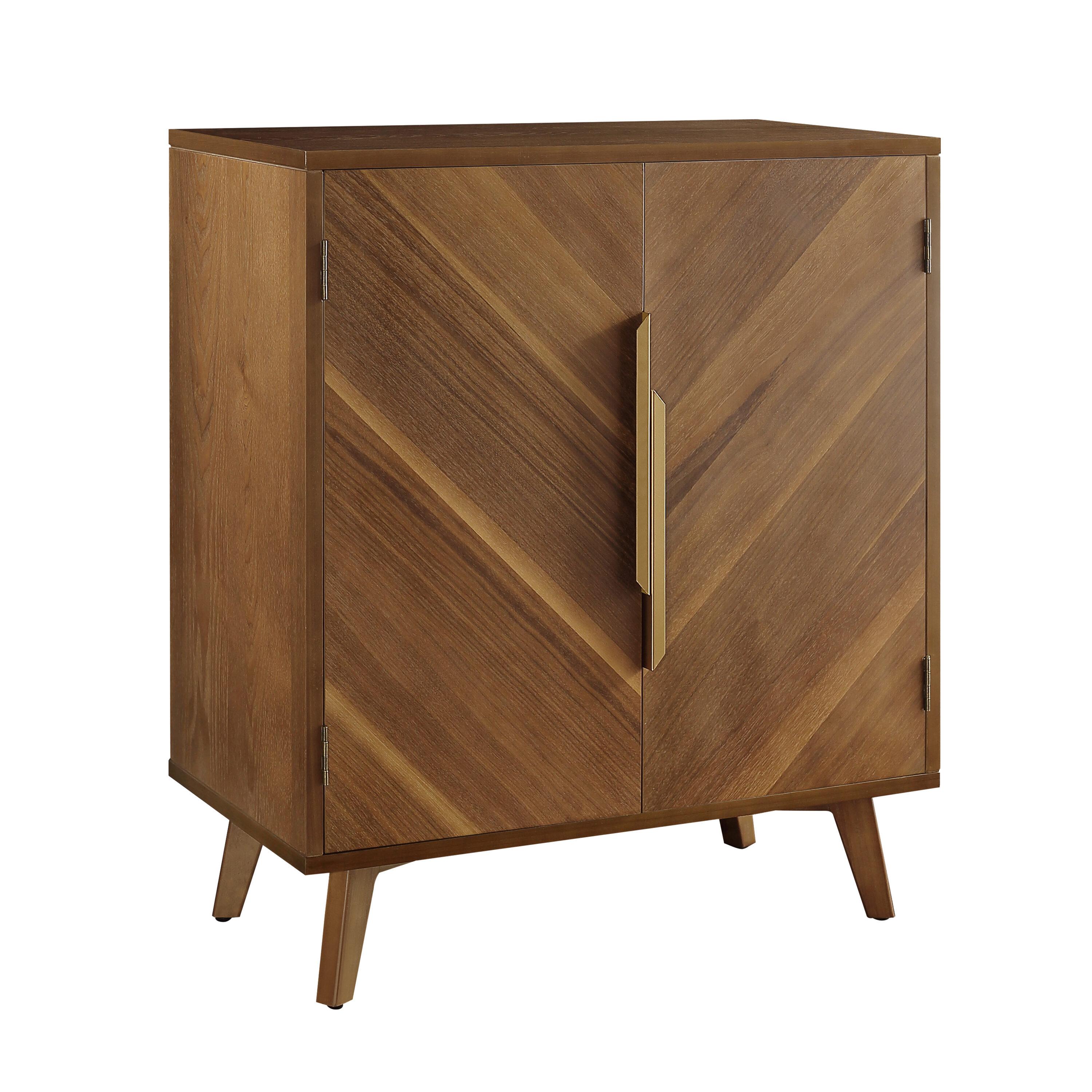 Art Leon 2-Door Console Cabinet Rustic Kitchen Table Wood Frame Sideboard, Brown