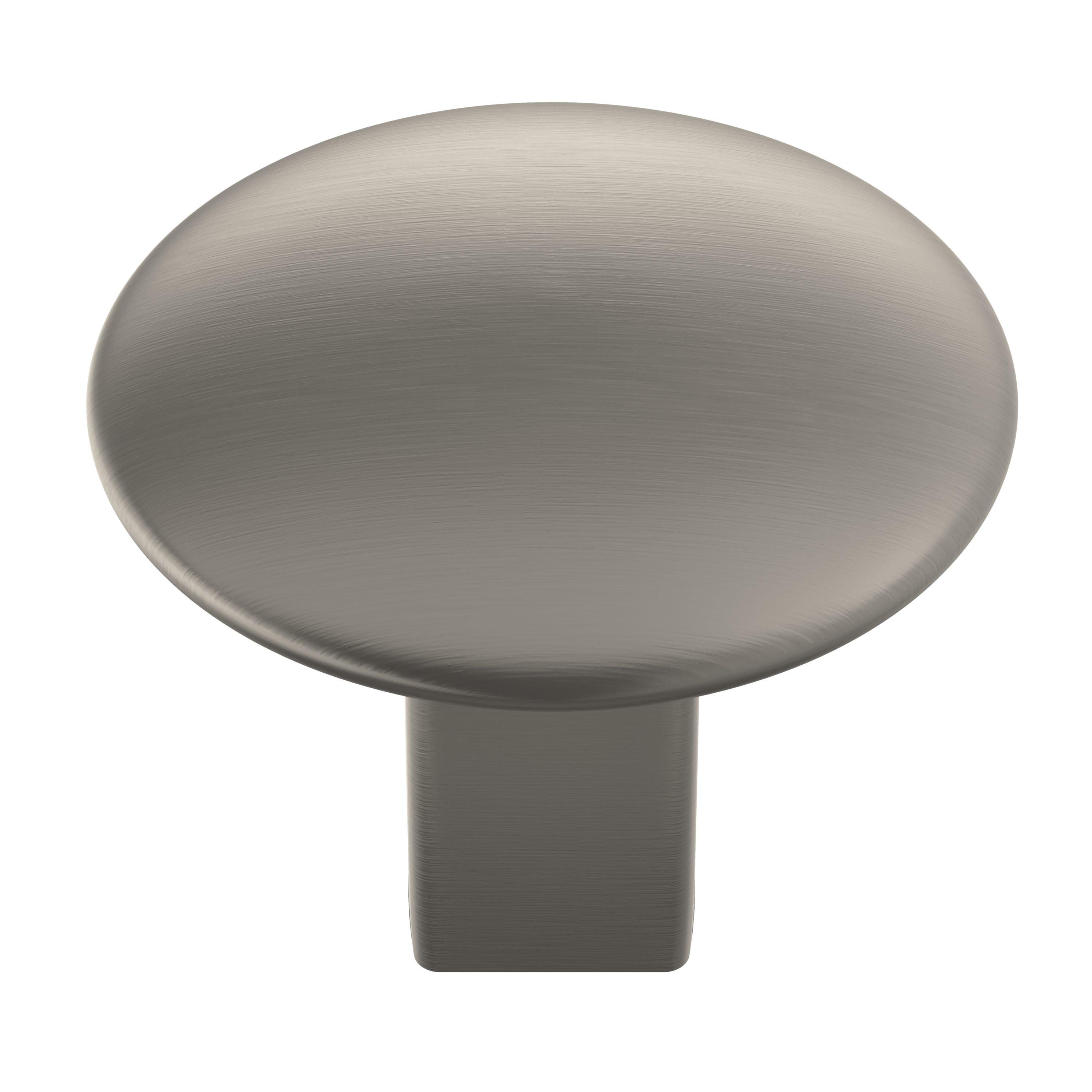 Amerock Riva 1-1/4 inch (32mm) Diameter Satin Nickel Cabinet Knob