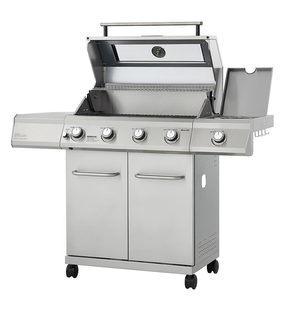 Monument Grills Mesa 405K with smoker box4-Burner Liquid Propane 52000 BTU Gas Grill Stainless With Side Burner