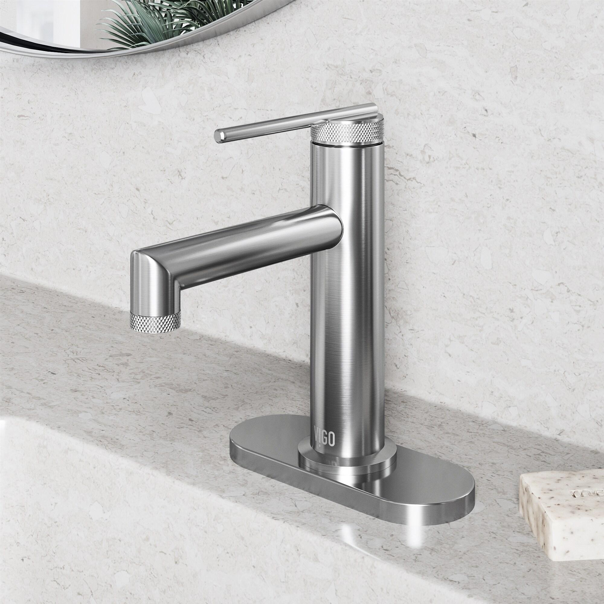 Sterling Single Handle Single-Hole Bathroom Faucet Set with Deck Plate