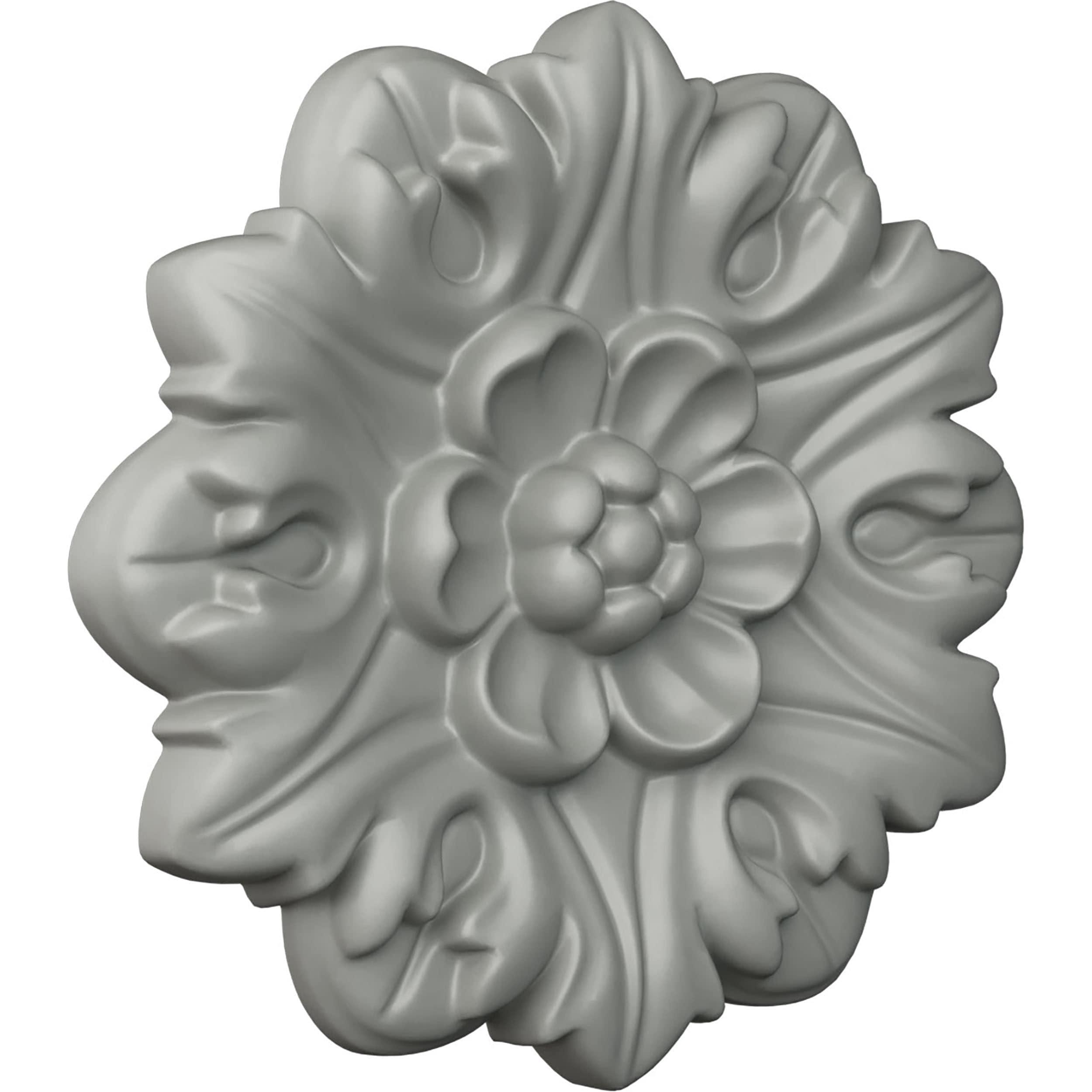 Primed Gray Round Floral Crown Rosette, 7.625"