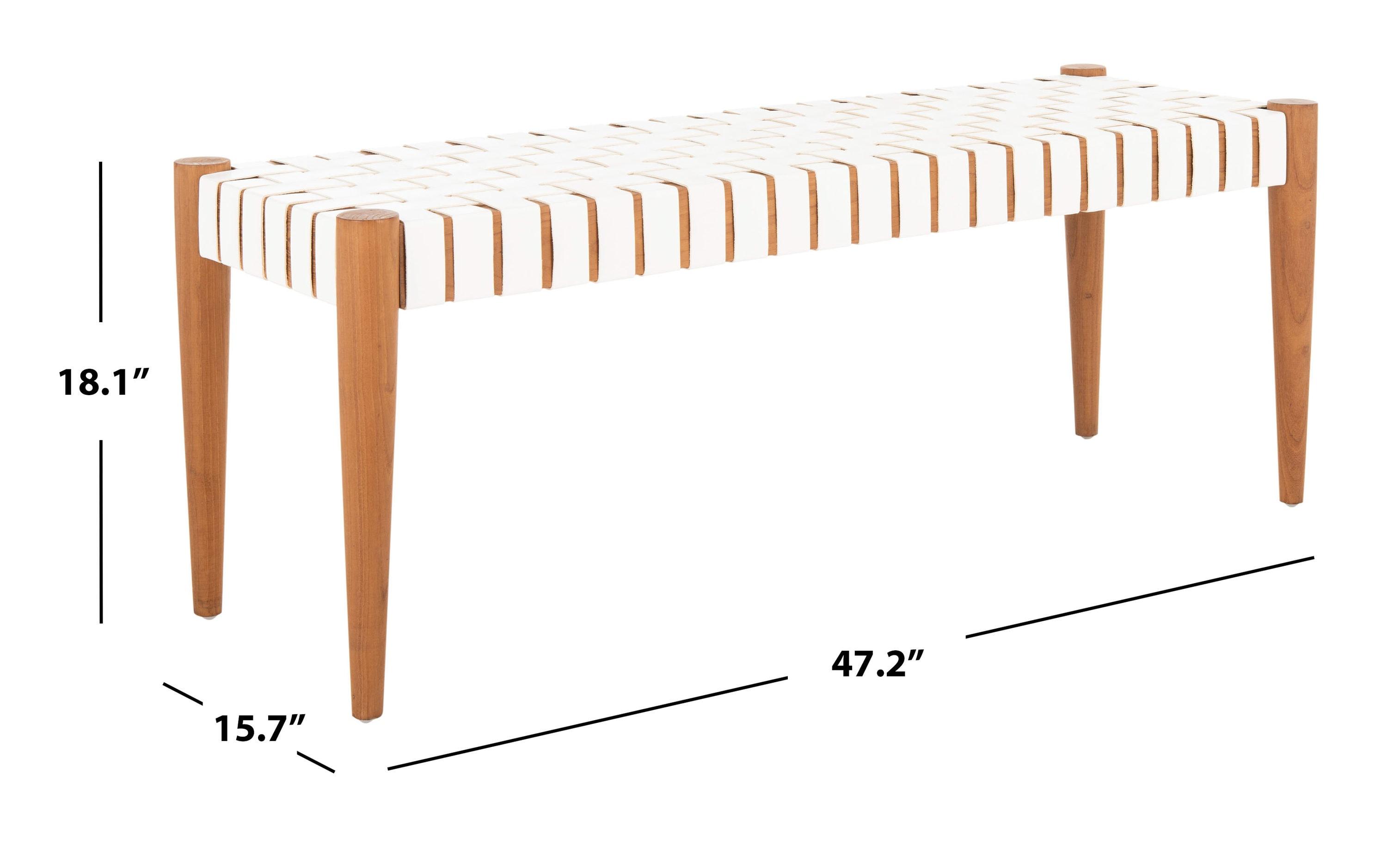 Orin 47" Woven Leather Bench