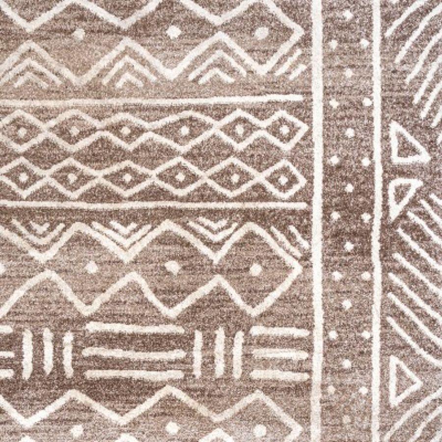 2'x 8' Amanar Geometric Runner Rug, Brown/Ivory - JONATHAN Y