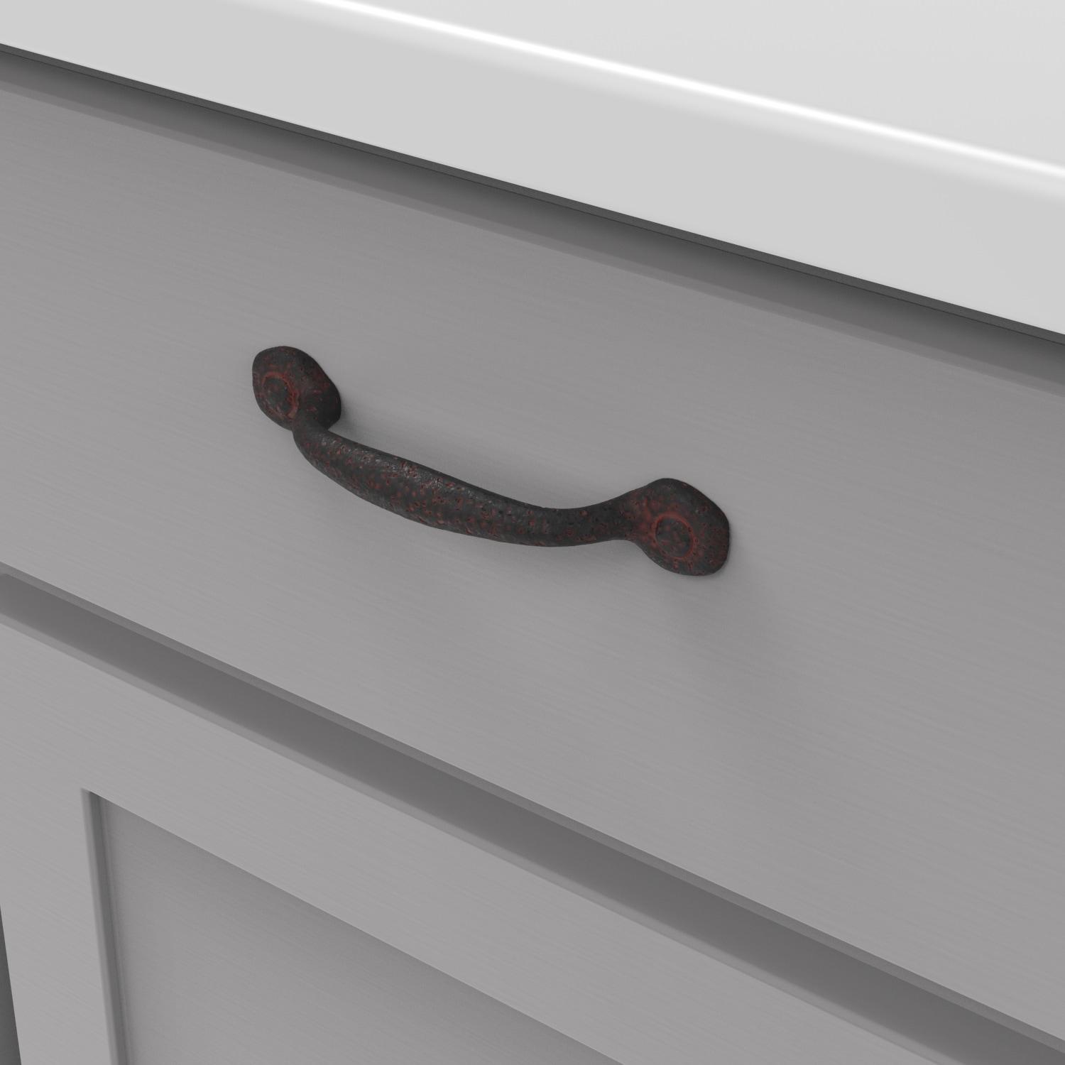 Refined Rustic Kitchen Cabinet Handles, Solid Core Drawer Pulls for Cabinet Doors, 3-3/4"(96mm)