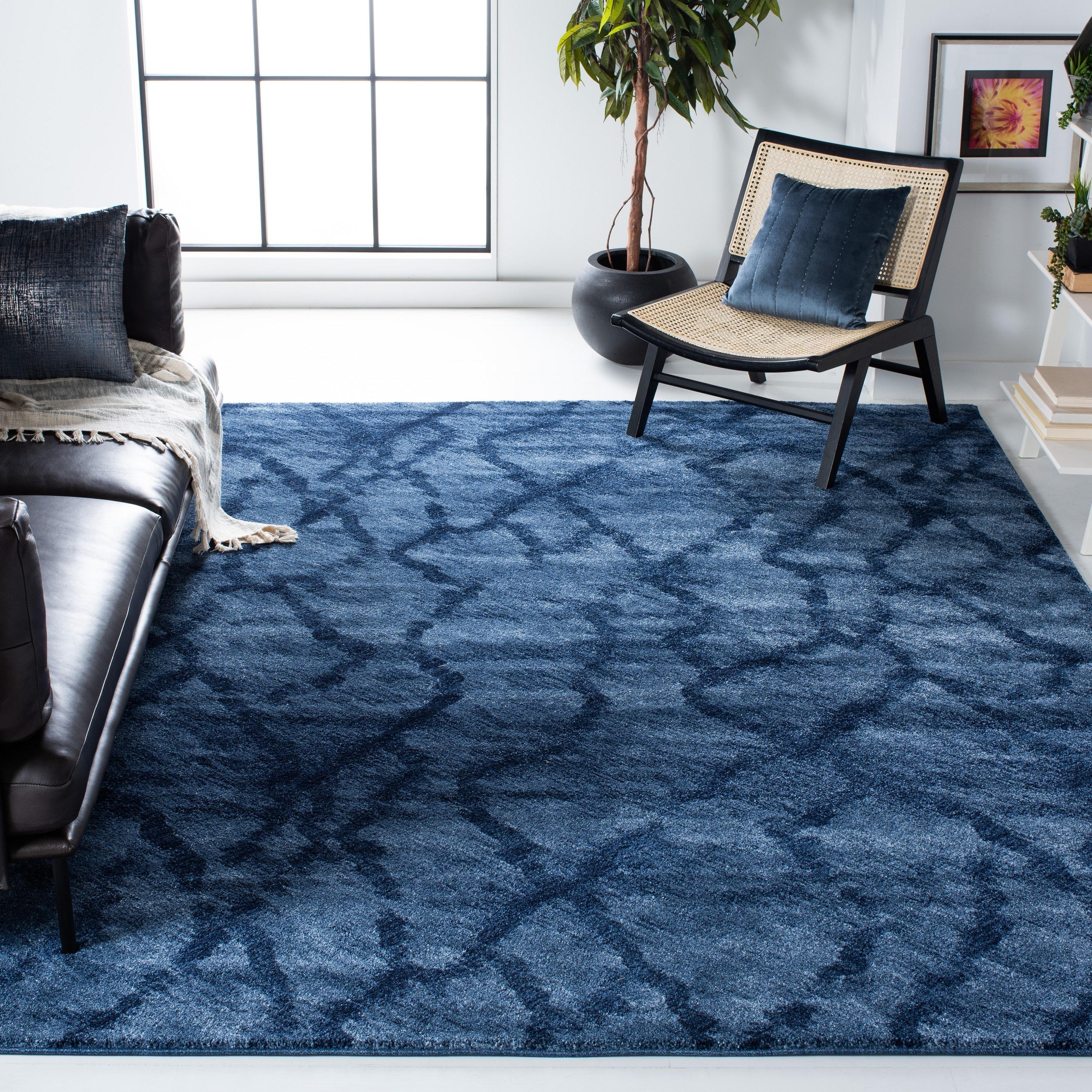 Retro RET2144 Power Loomed Indoor Area Rug - Blue/Dark Blue - 10'x14' - Safavieh.