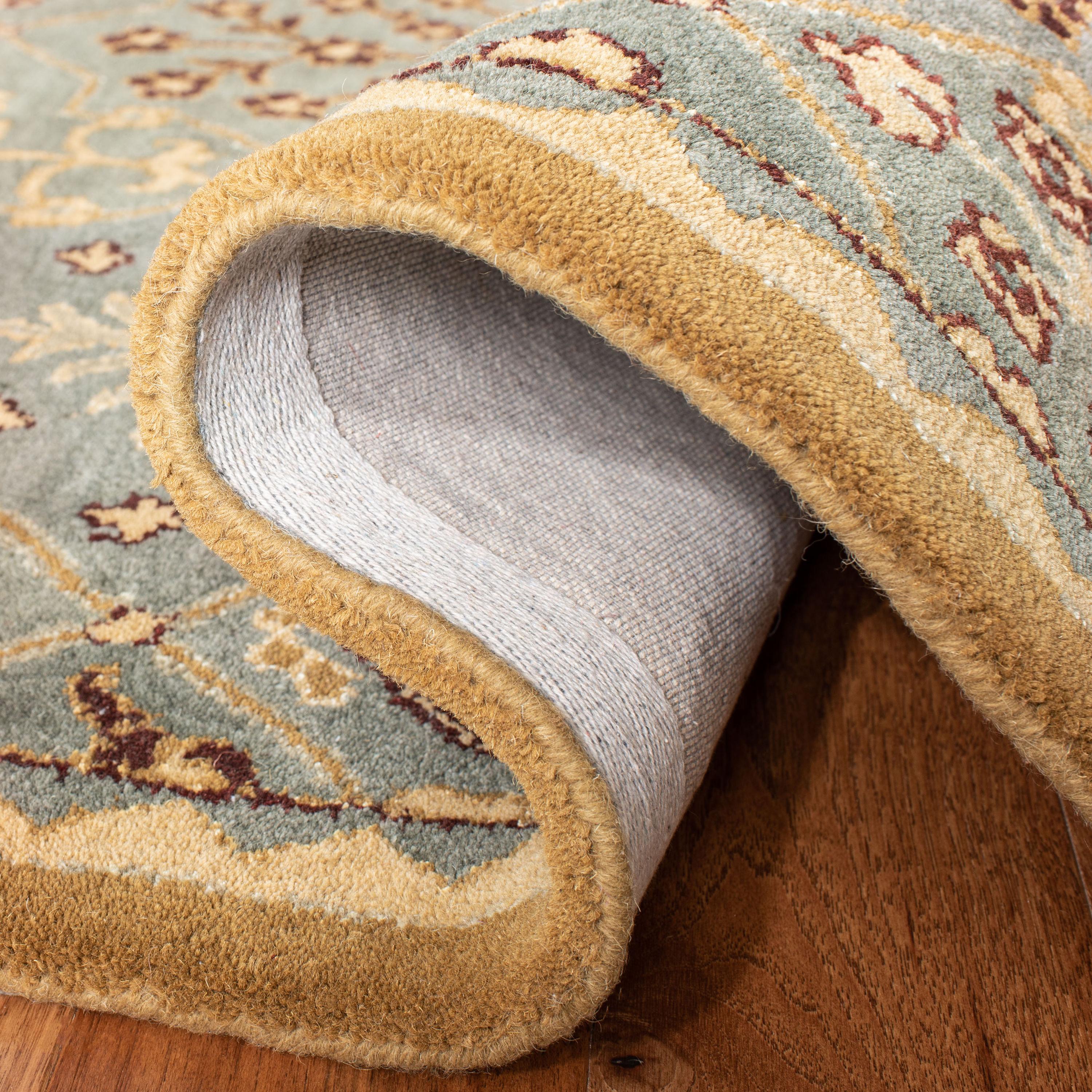 Antiquity AT613 Hand Tufted Area Rug - Light Blue/Gold - 2'3"x20' - Safavieh.