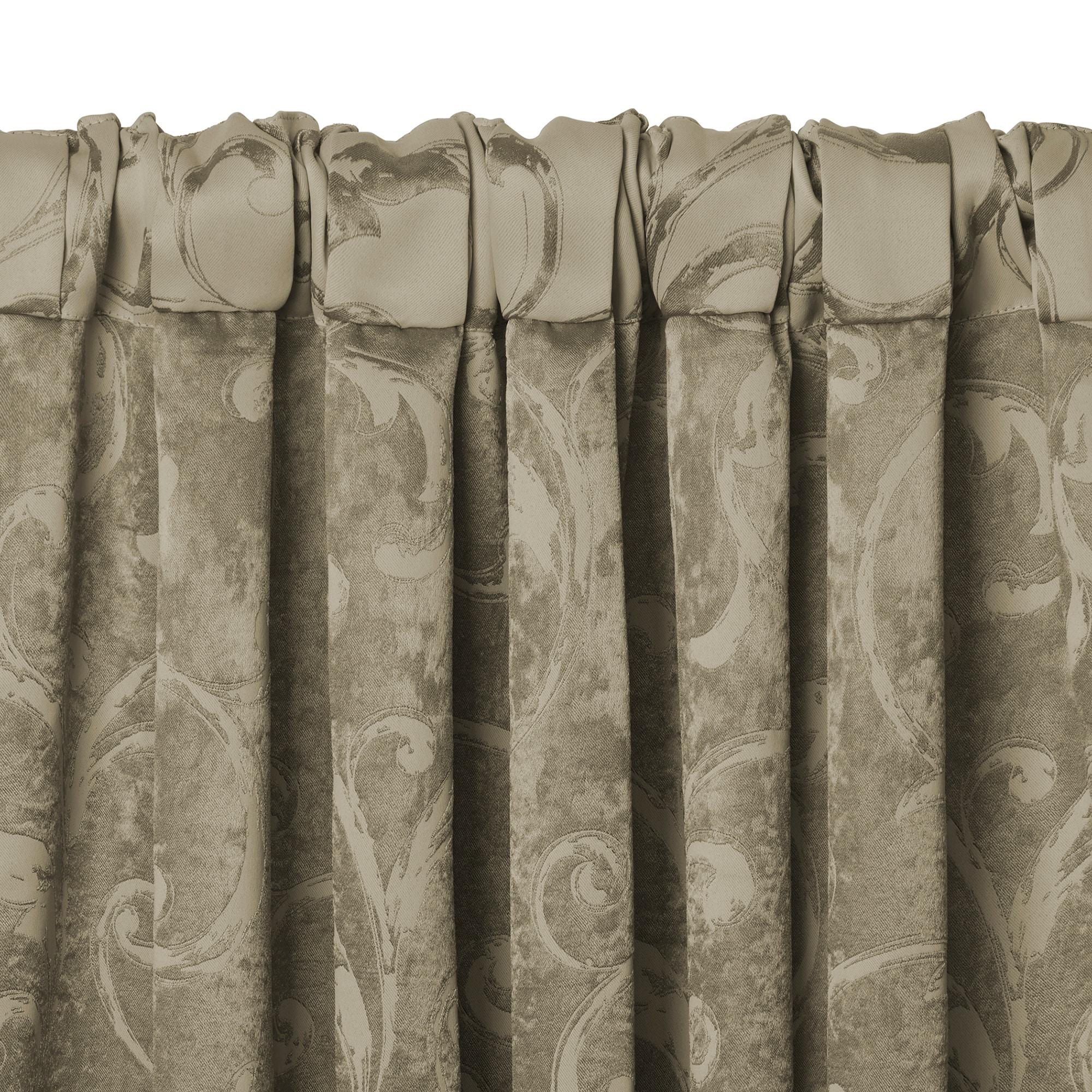 Mia Jacquard Scroll Blackout Window Curtain Panel - 52" x 84" - Natural - Elrene Home Fashions