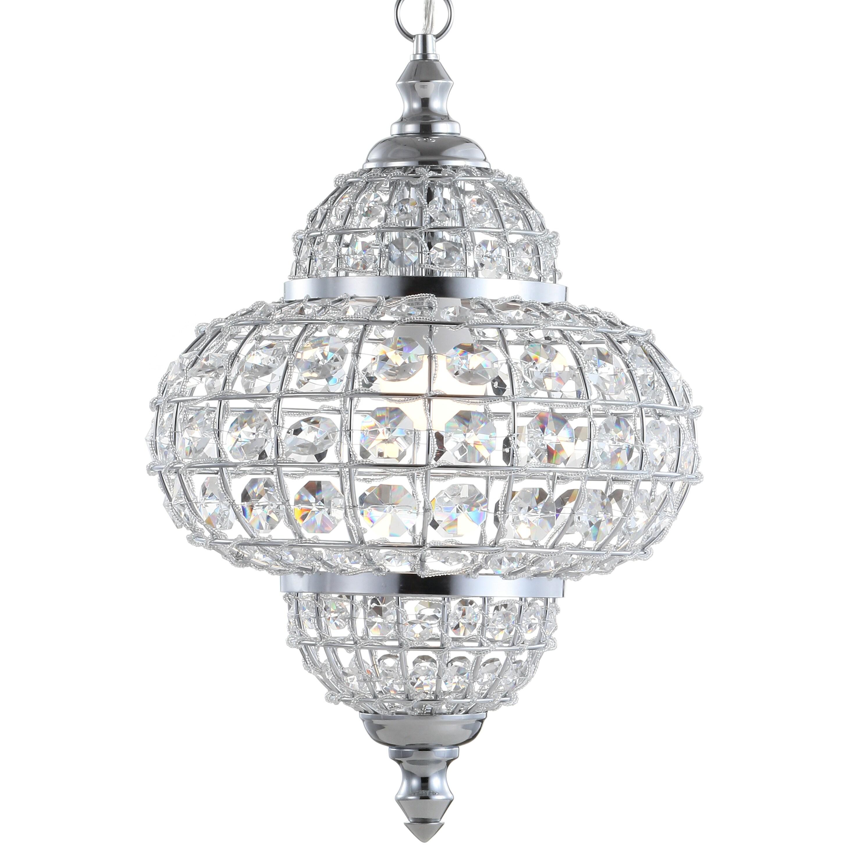 Juliette 12" Crystal/Metal LED Pendant Pendant, Chrome