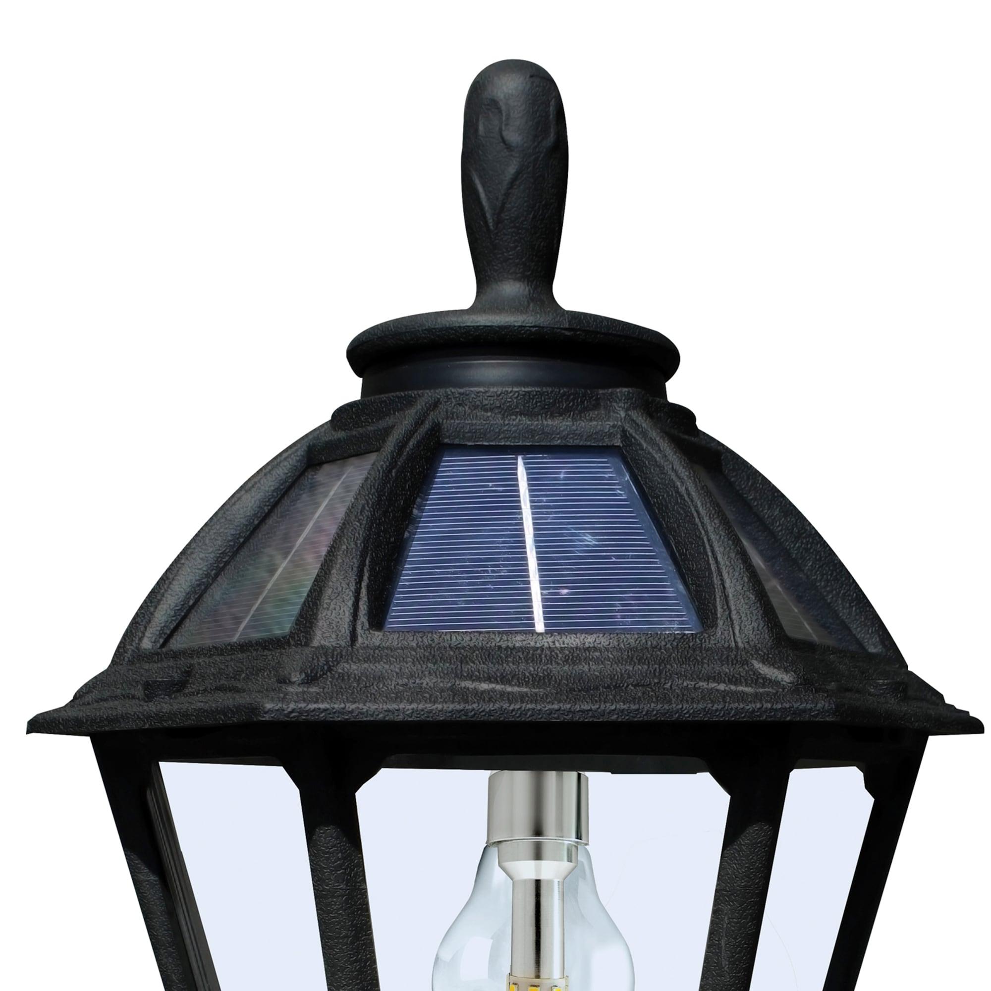 Polaris Black Resin Solar Pathway Light with LED Bulb