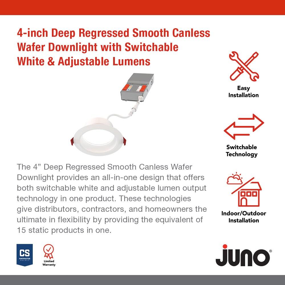 Juno Lighting Wf4 Dreg Sm Alo19 Sww5 90Cri M6 Contractor Select Led Canless Recessed