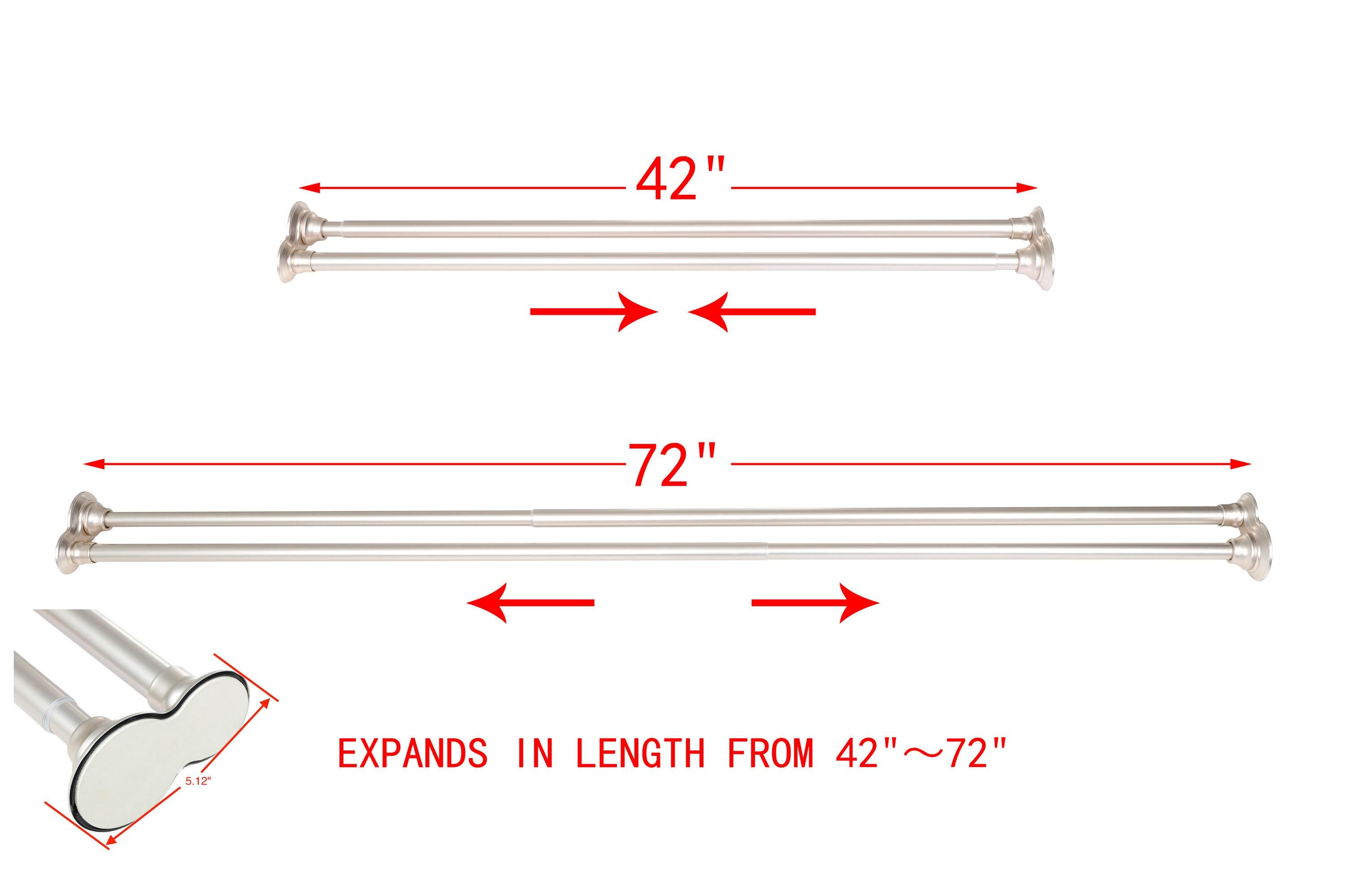 72'' Straight Tension Shower Curtain Rod & Hook Set