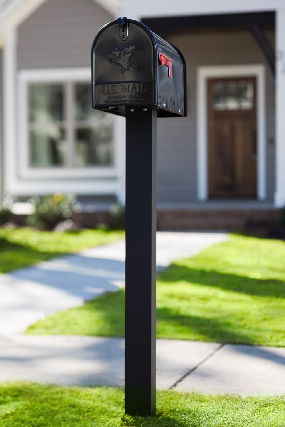 Architectural Mailboxes Elite Galvanized Steel, Large, Post-Mount Mailbox in Black