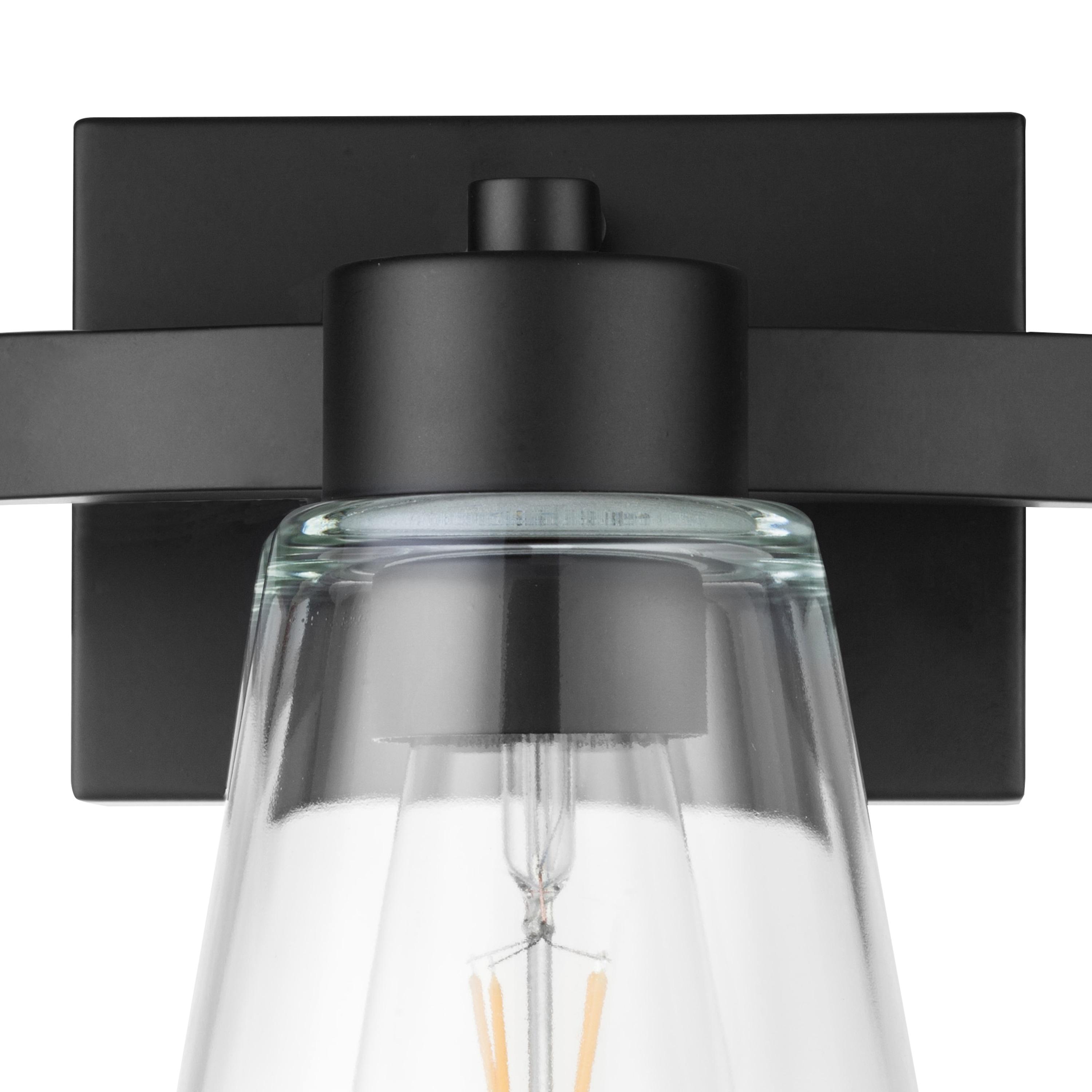 Prominence Home Fairendale 1-Light Matte Black Bathroom Vanity Light with Clear Glass Shade