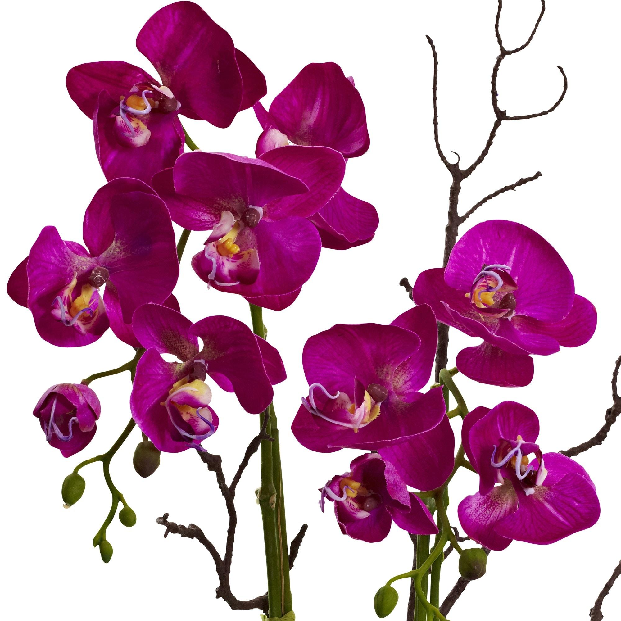 Nearly Natural 21-Inches Dark Pink/Green Indoor Desktop Silk Artificial flower