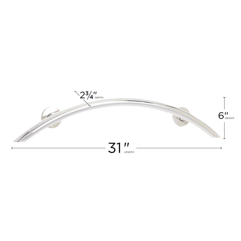 Lifestyle & Wellness Crescent Curved Wall Mount Bathroom Shower 30" Grab Bar