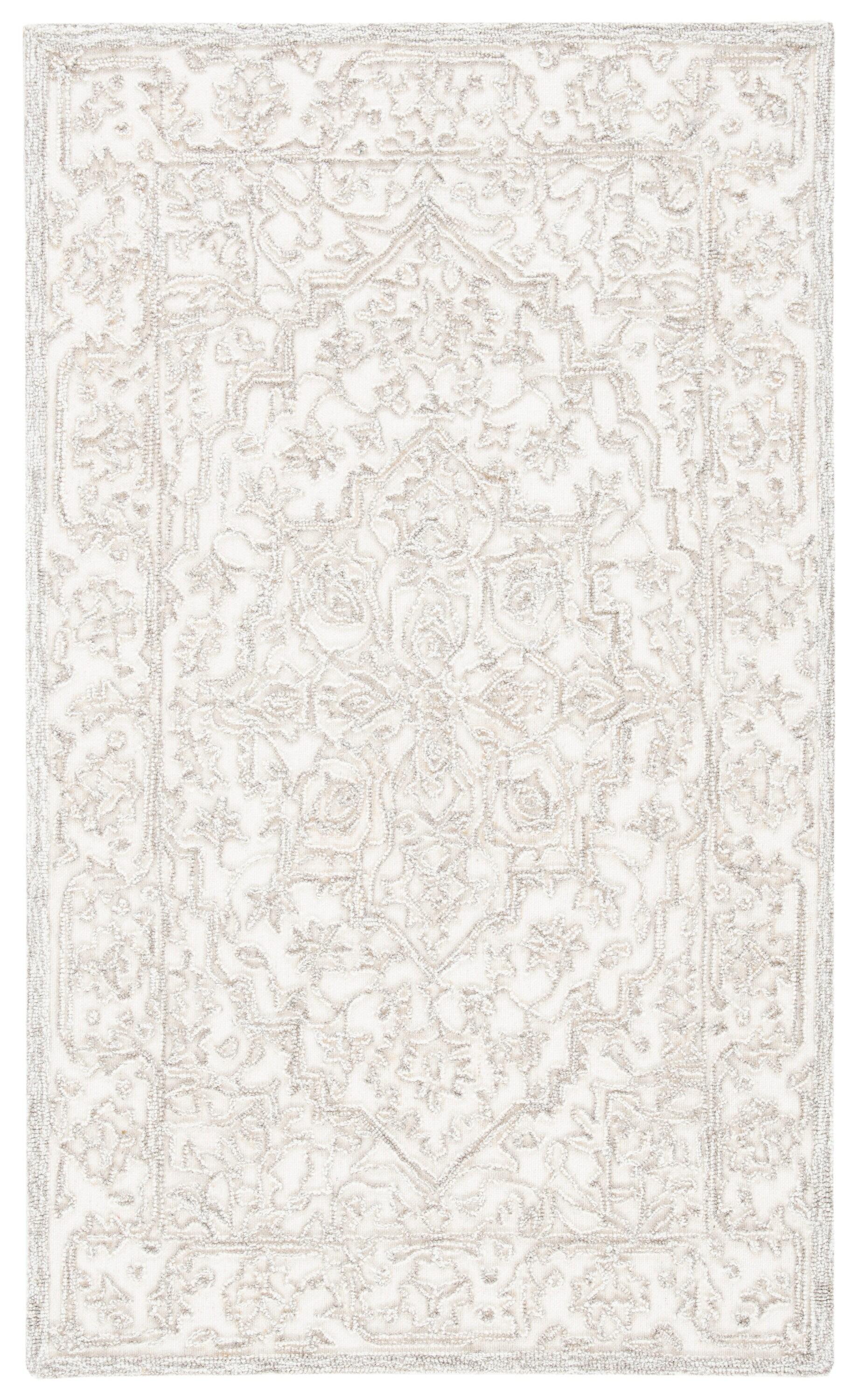 Trace TRC302 Hand Tufted Area Rug - Ivory/Natural - 3'x5' - Safavieh.